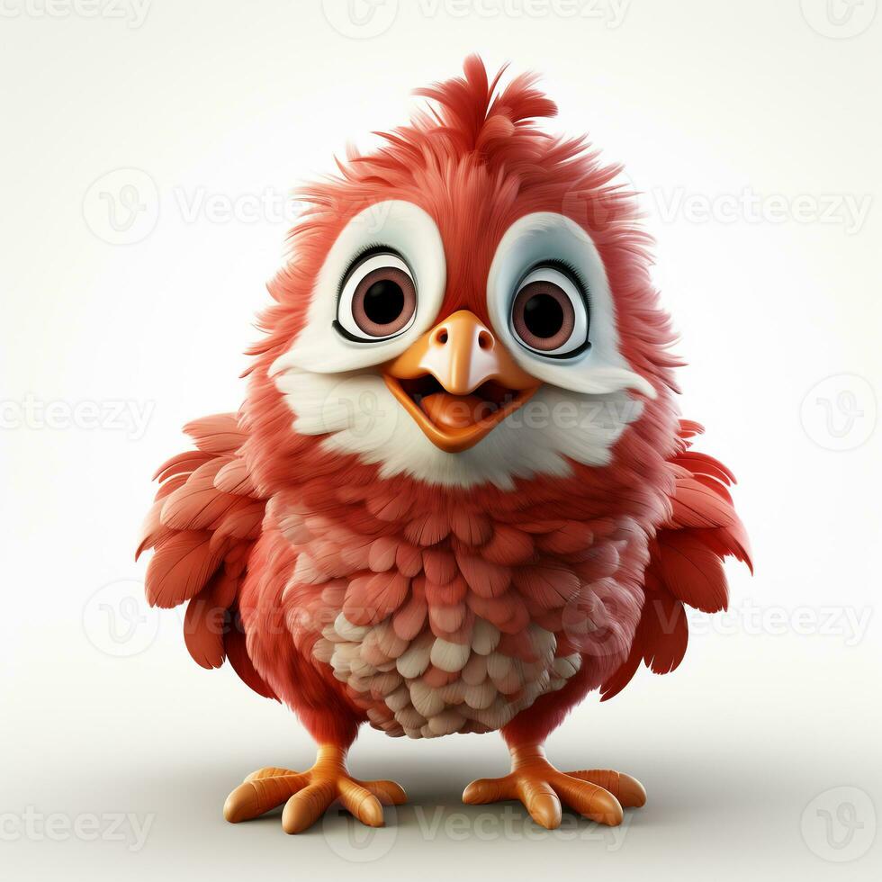 3d cartoon cute hen ai photo