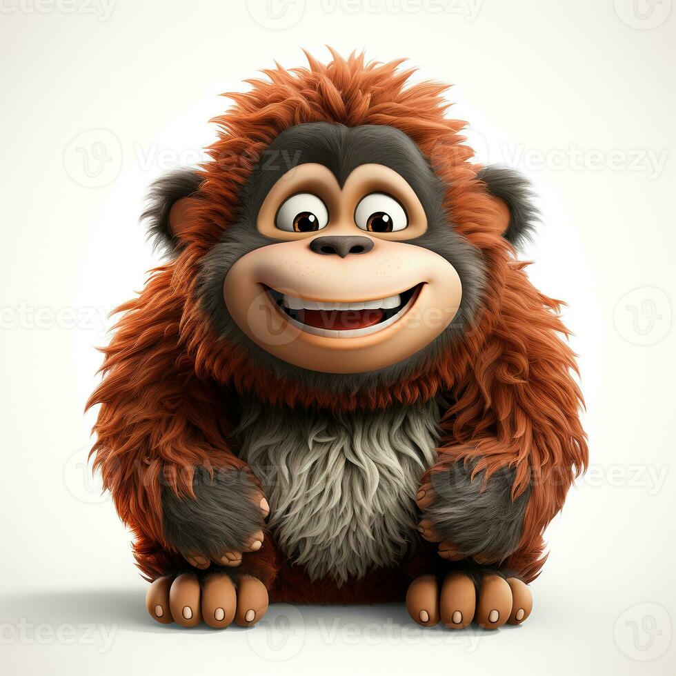 3d cartoon cute gorilla ai photo