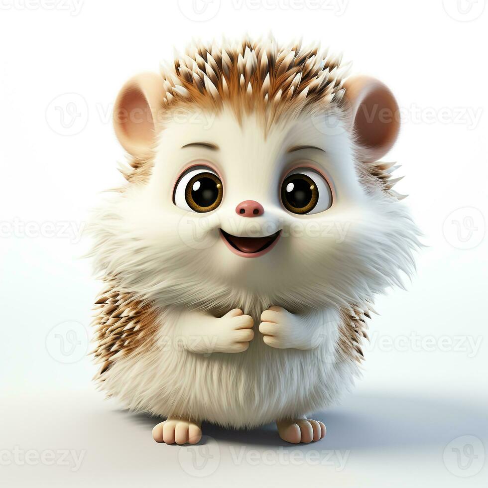 3d cartoon cute hedgehog ai photo