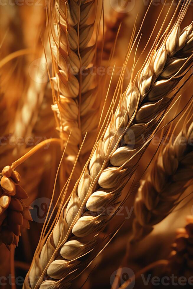 close up of a bunch of ripe wheat photo