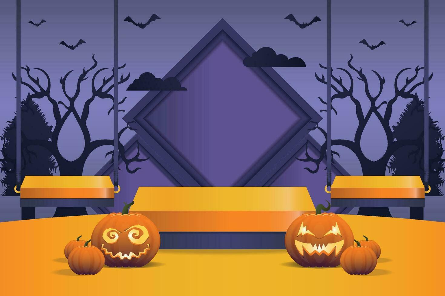 Vector Template Happy Halloween Podium Display