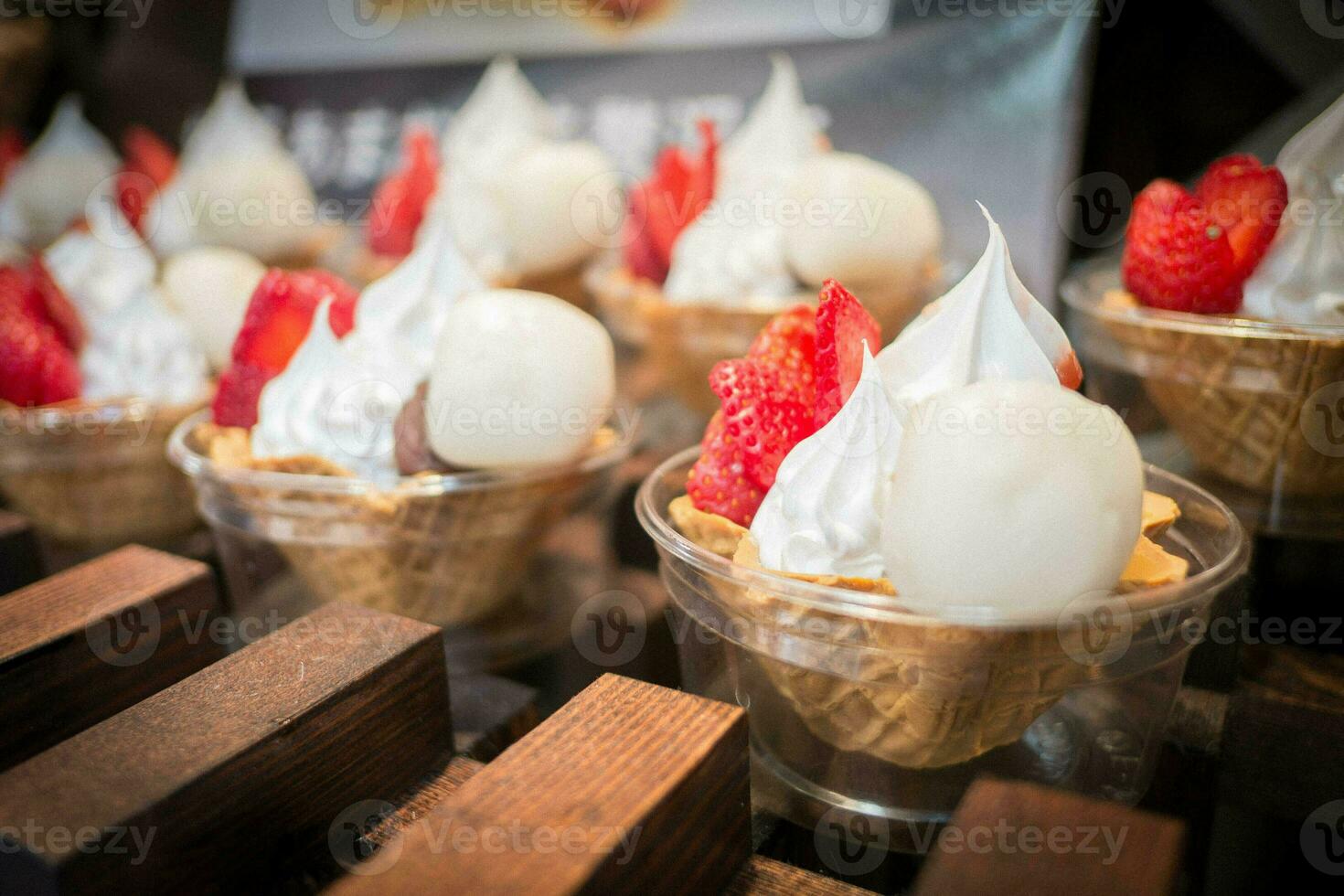 White red delicious strawberry fruit Japanese sweet dessert cake, tasty pink ingredient bean mochi soft cream ball for asian Japan meal, homemade cookery gourmet cuisine sugar dumpling daifiku dish photo