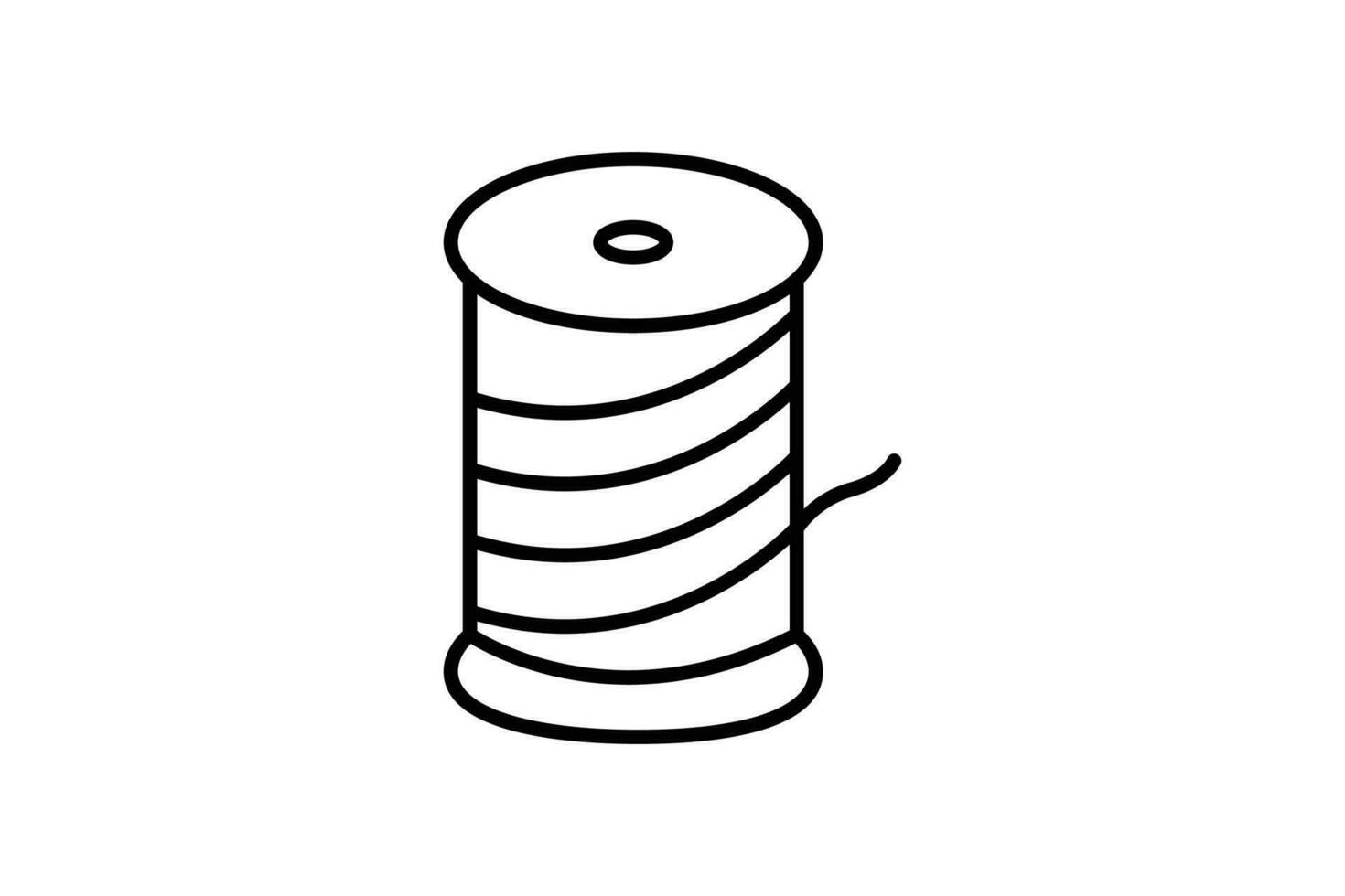 Spool thread icon. Icon related to textiles and sewing. Line icon style. Simple vector design editable