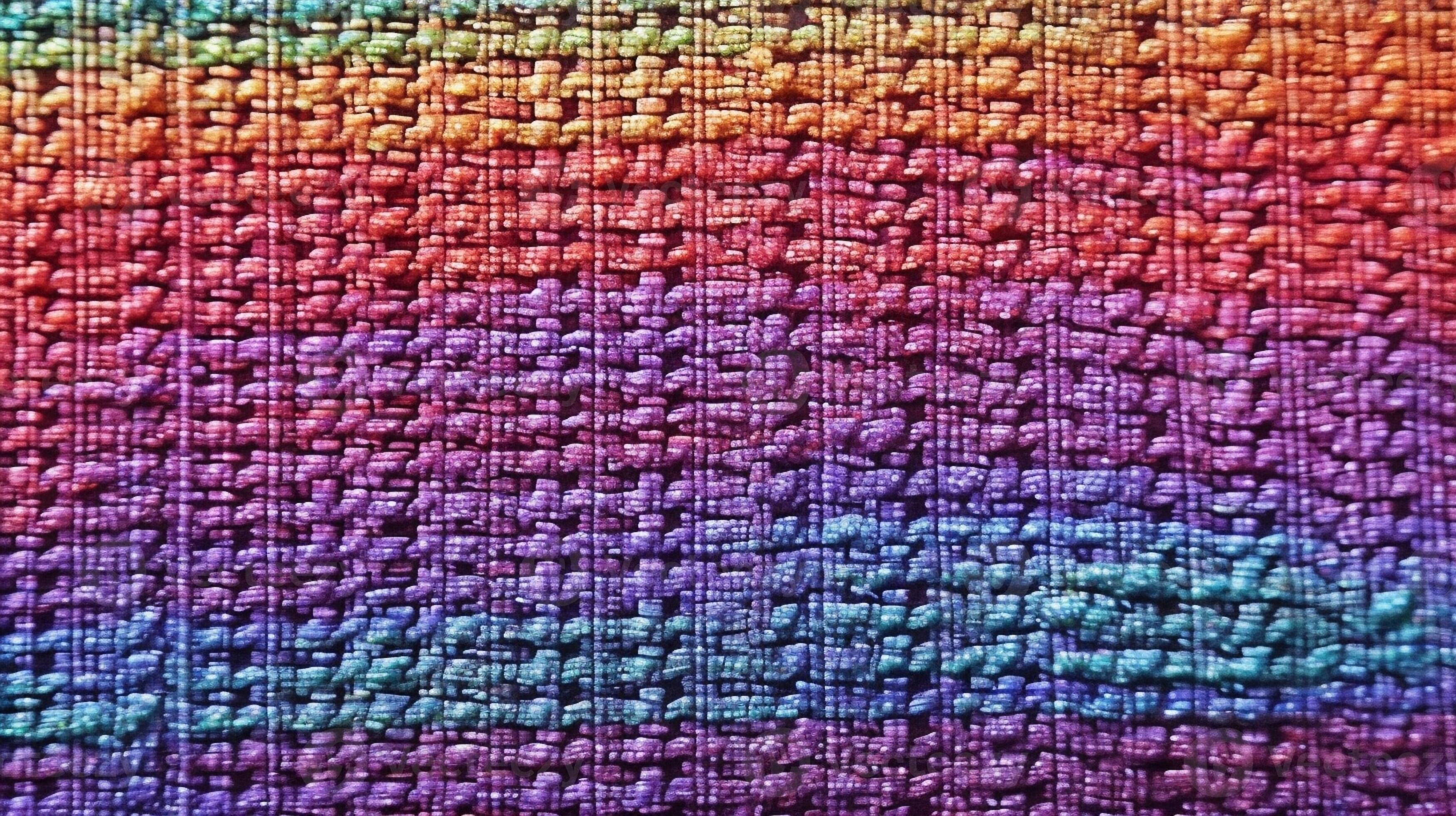 AI Generative dark linen texture background with rainbow colors