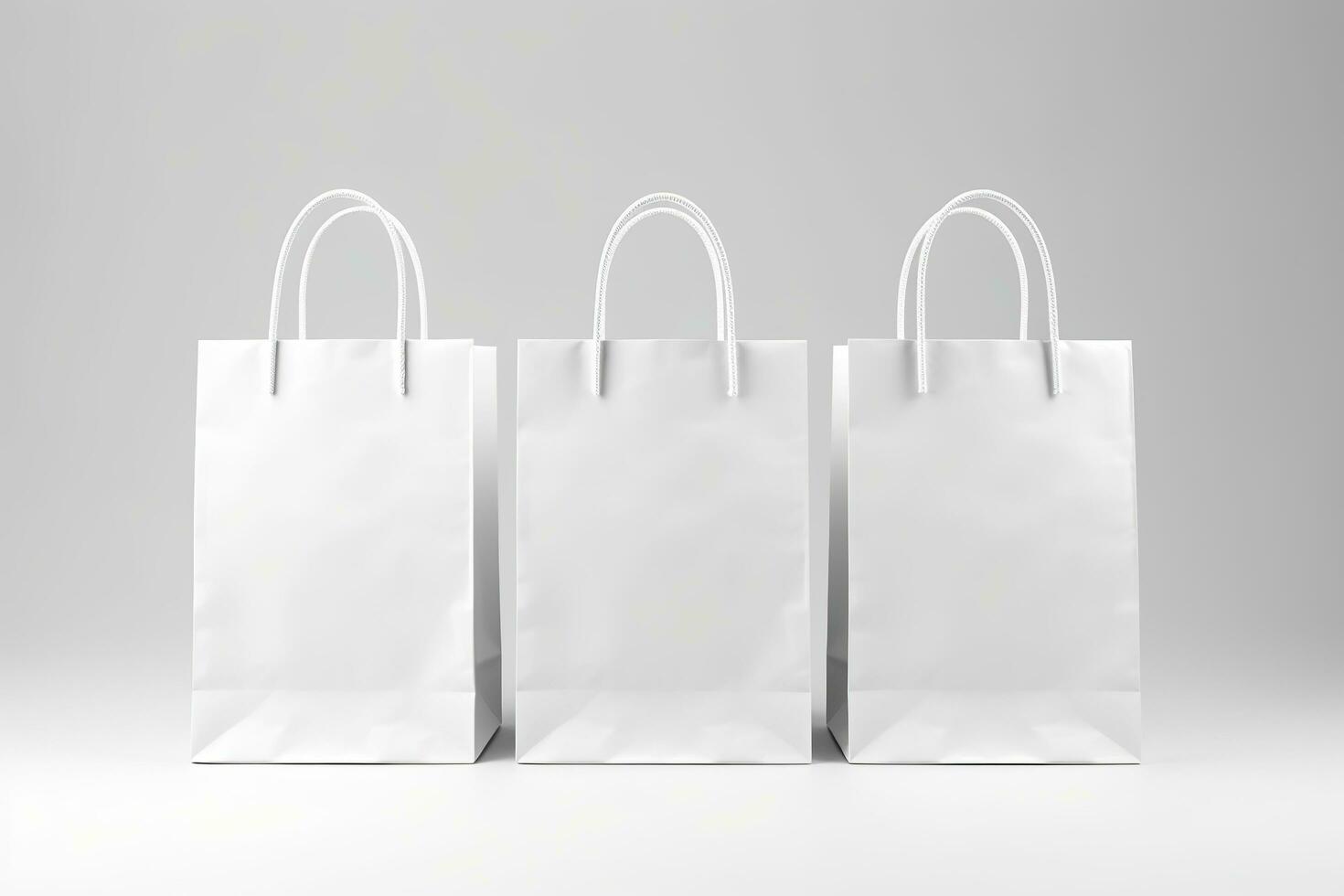 Shopping bag mockup design on white background. Generative AI photo