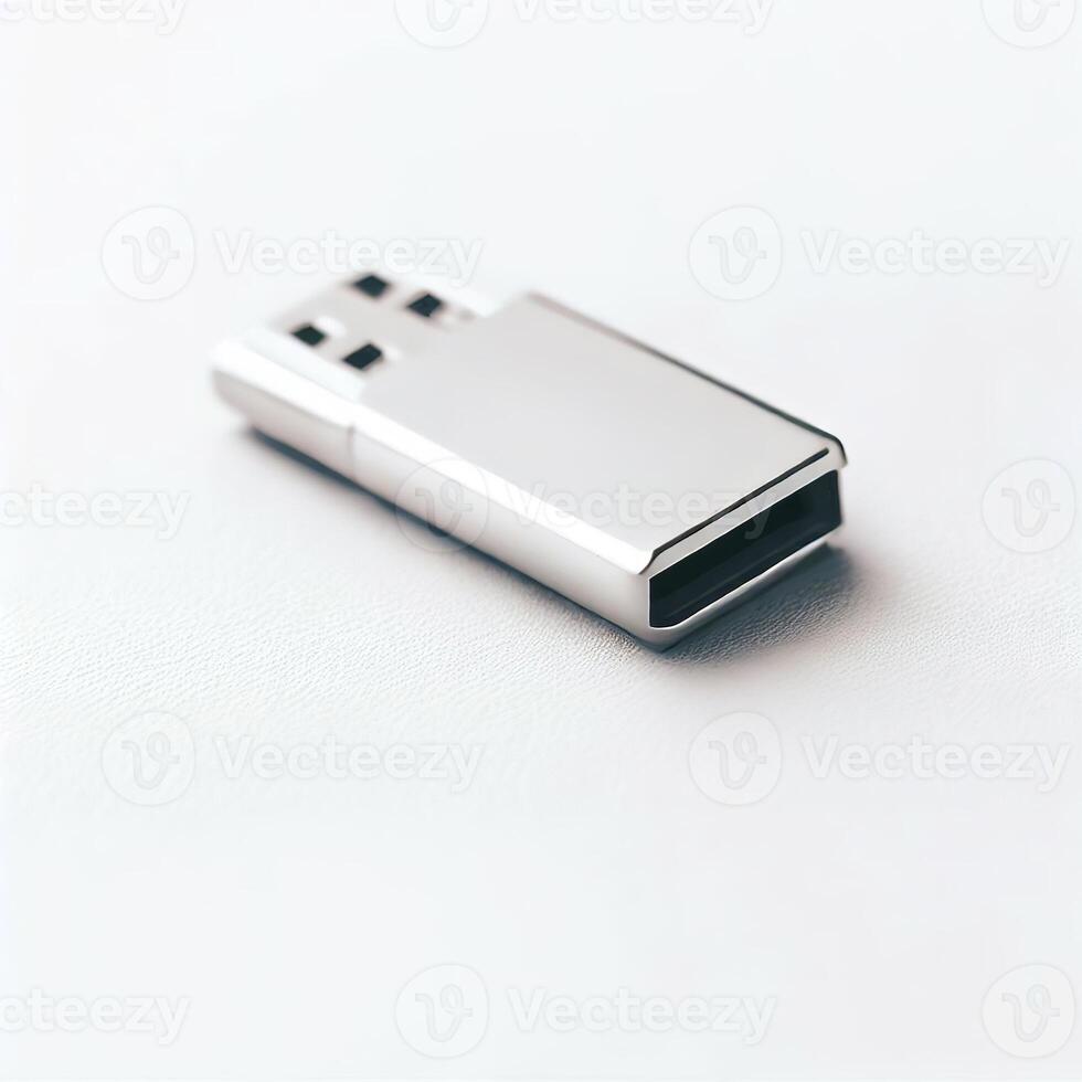 Flash Drive On White Background Stock Photo - Download Image Now