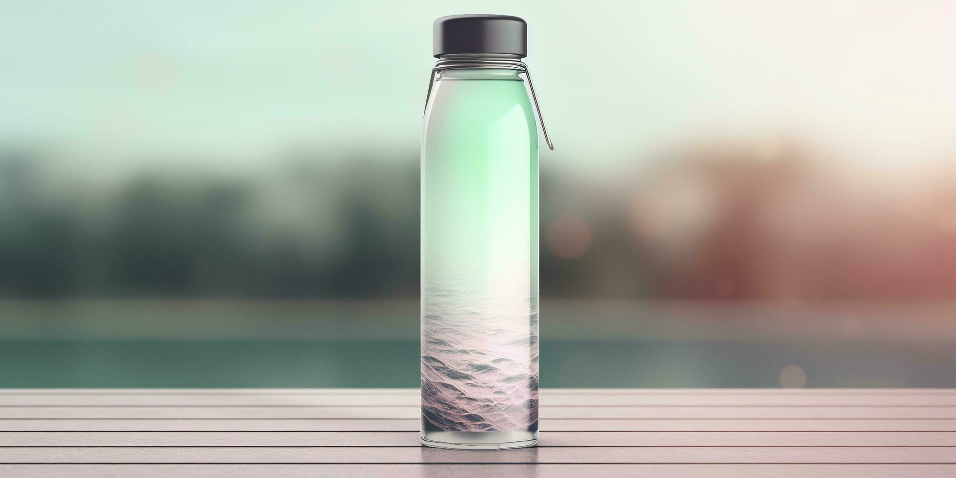 Water Bottle with beautiful background. Generative AI photo