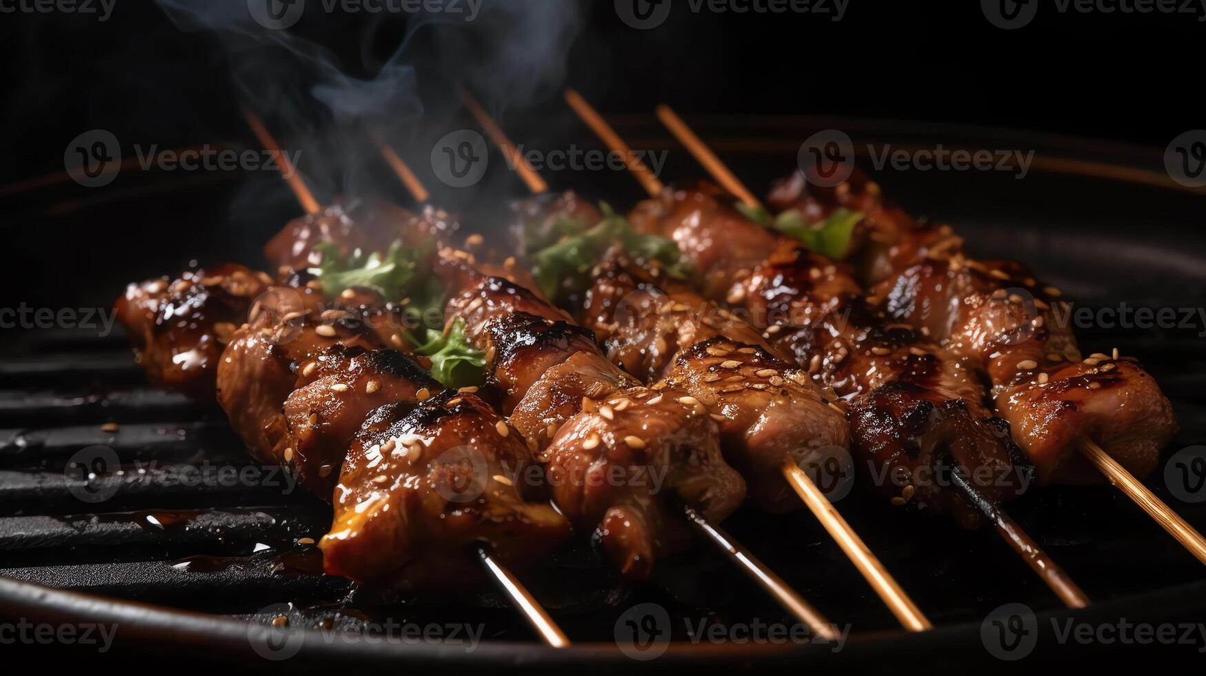 un yakitori con difuminar antecedentes ai generativo foto