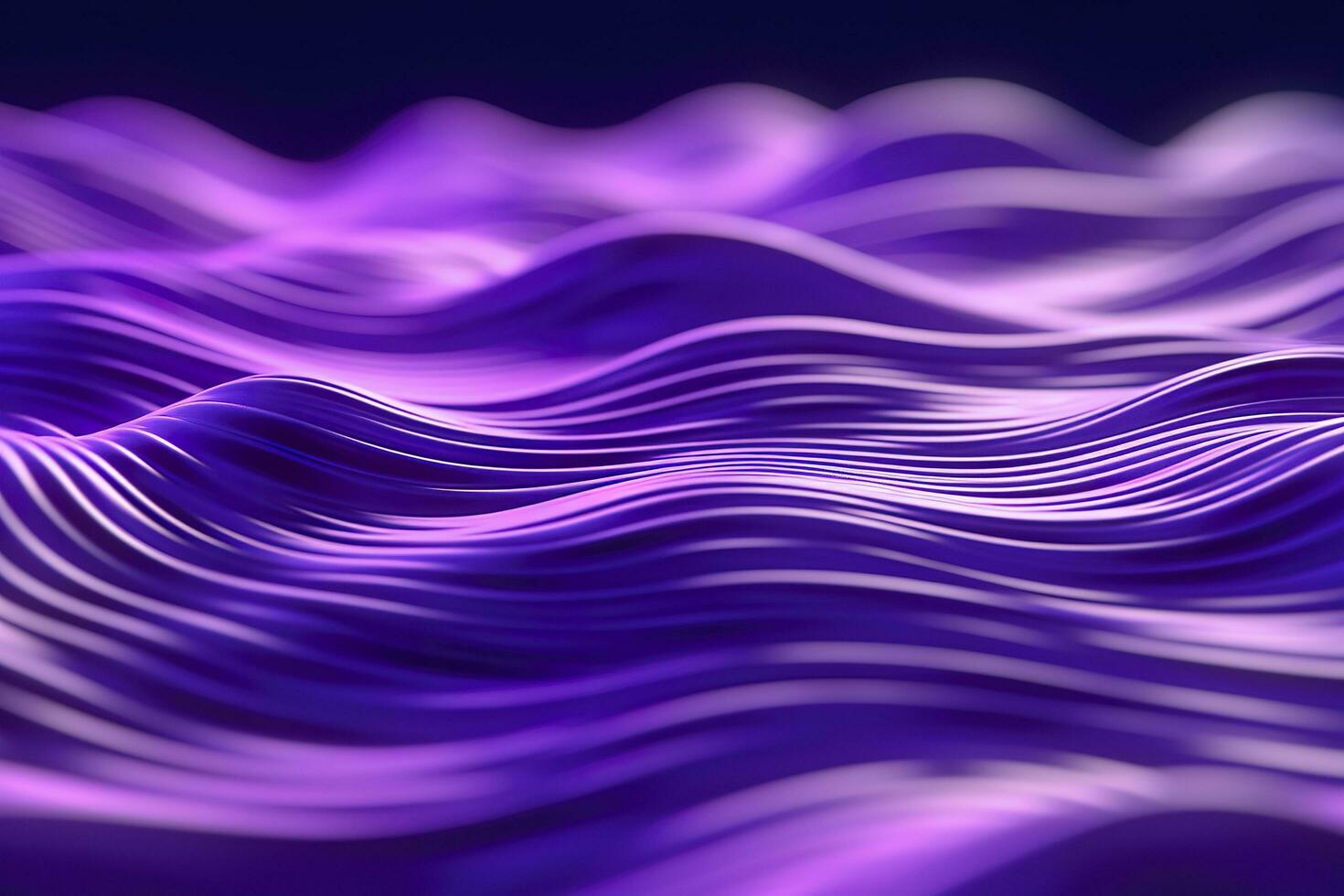 3D renders technological waves with purple, and vibrant colors. AI Generative photo