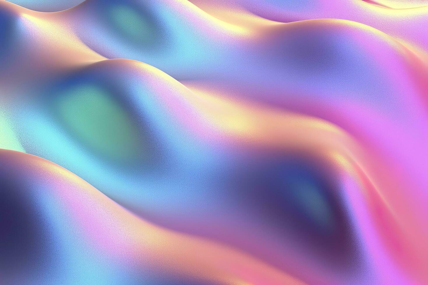 Gradient holographic Iridescent waves, frosted glass, soft textured gradient, and isometric, reflections. AI Generative photo