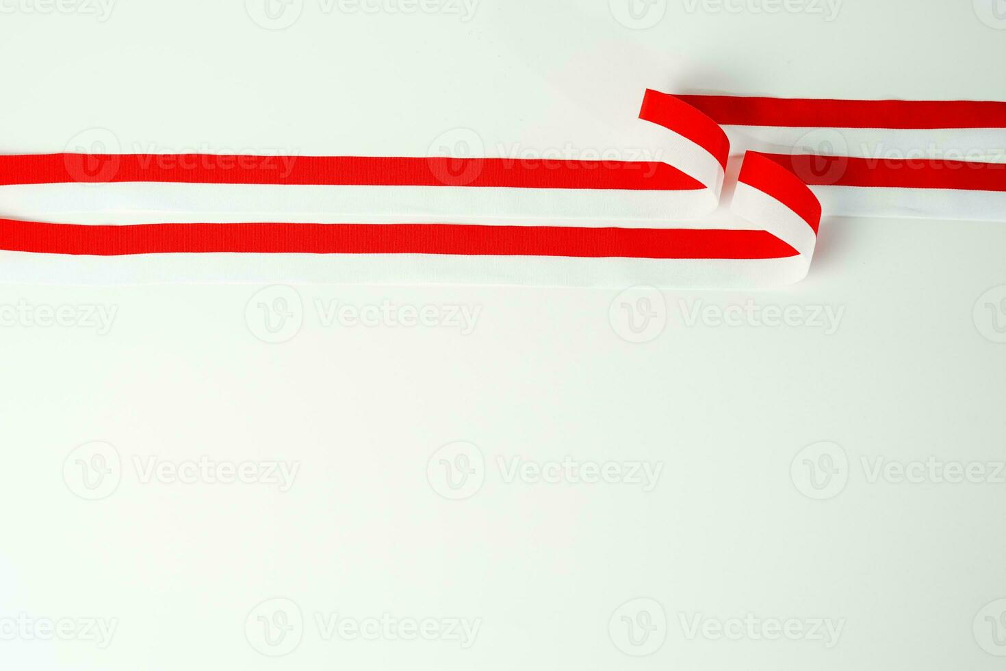 ribbon red white Indonesia independence day isolated on white background photo