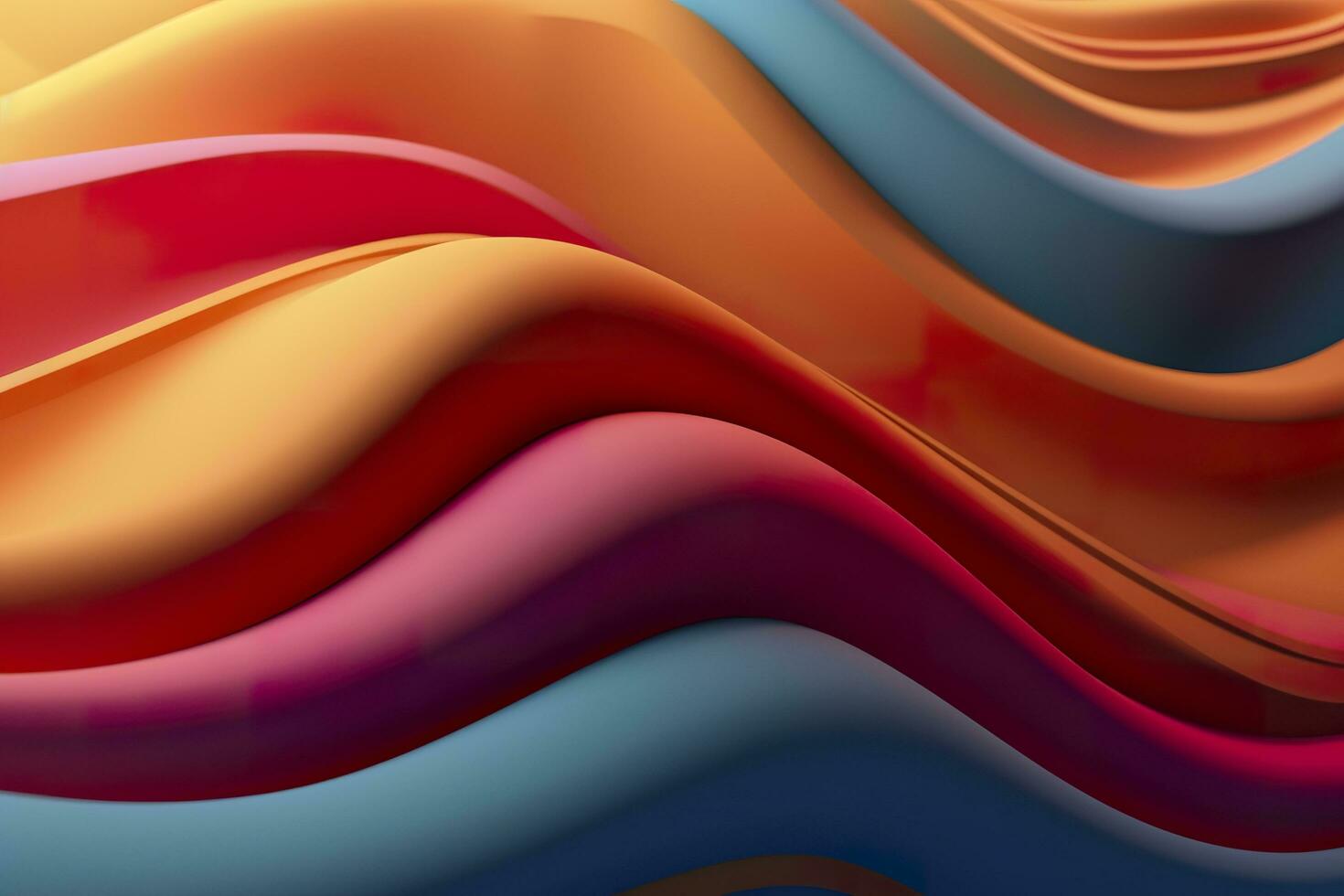 Abstract 3D Render. Colorful Background Design with Soft, Wavy Waves. Modern Abstract Wave Background. AI Generative photo