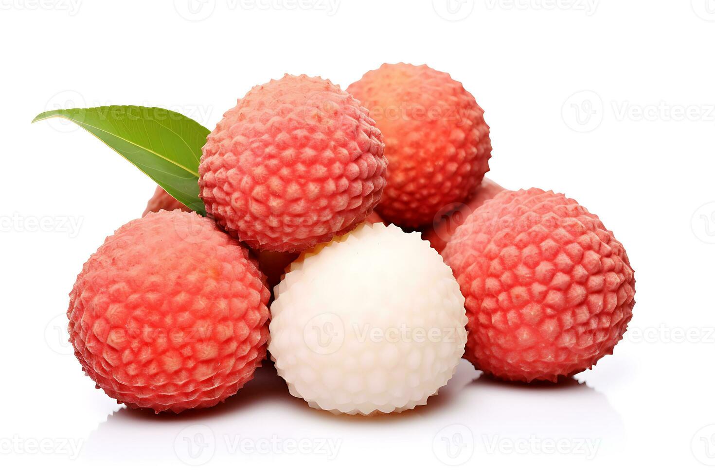 Lychee fruit isolated on white background AI Generated photo