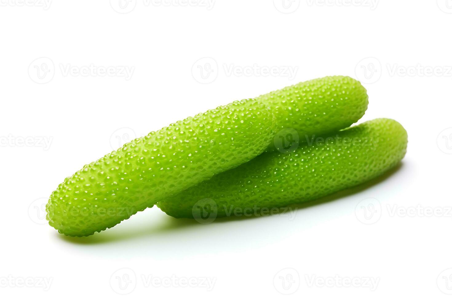 Finger lime isolated on white background AI Generated photo