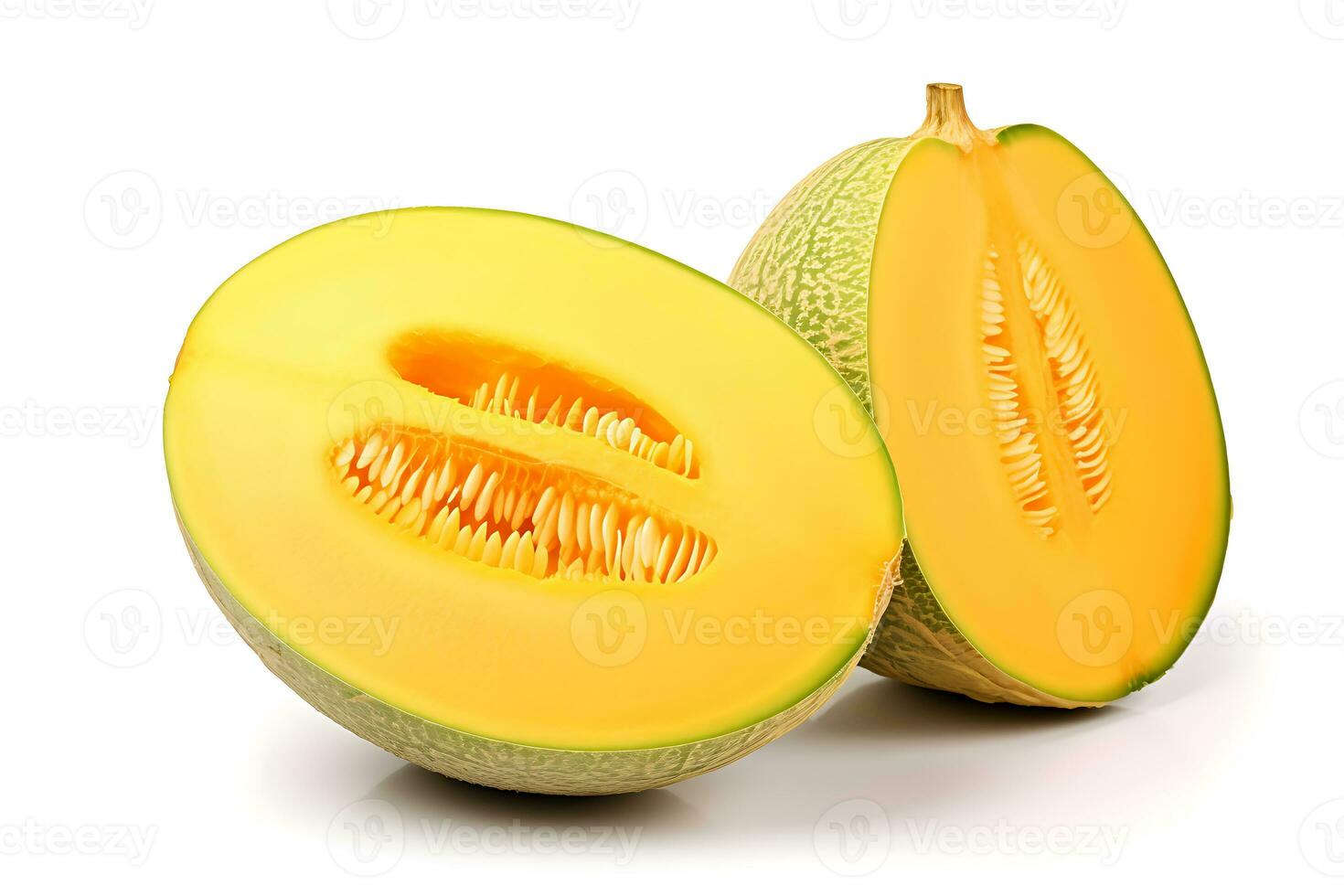 Melon fruit isolated on white background AI Generated photo
