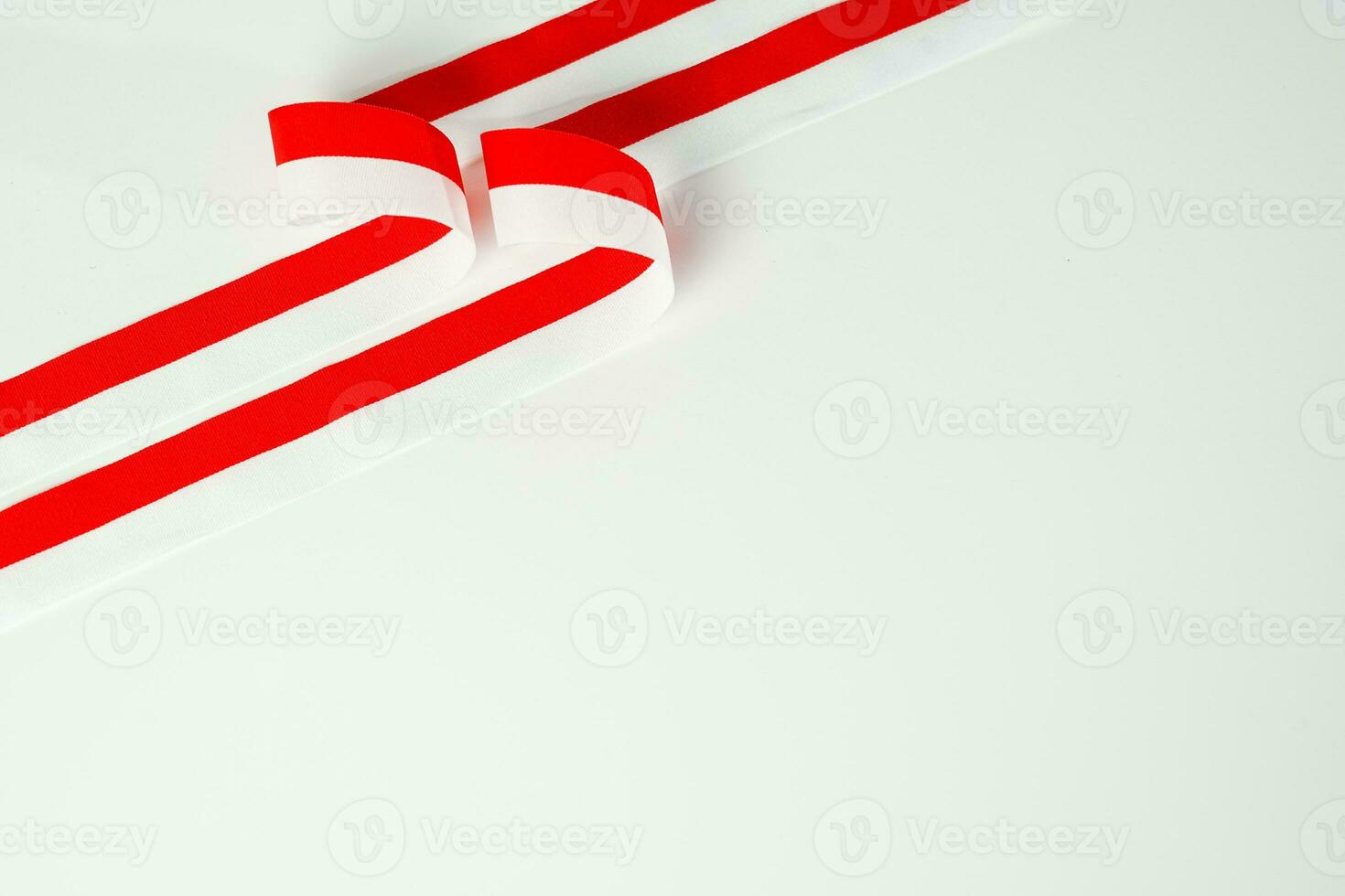 ribbon red white Indonesia independence day isolated on white background photo