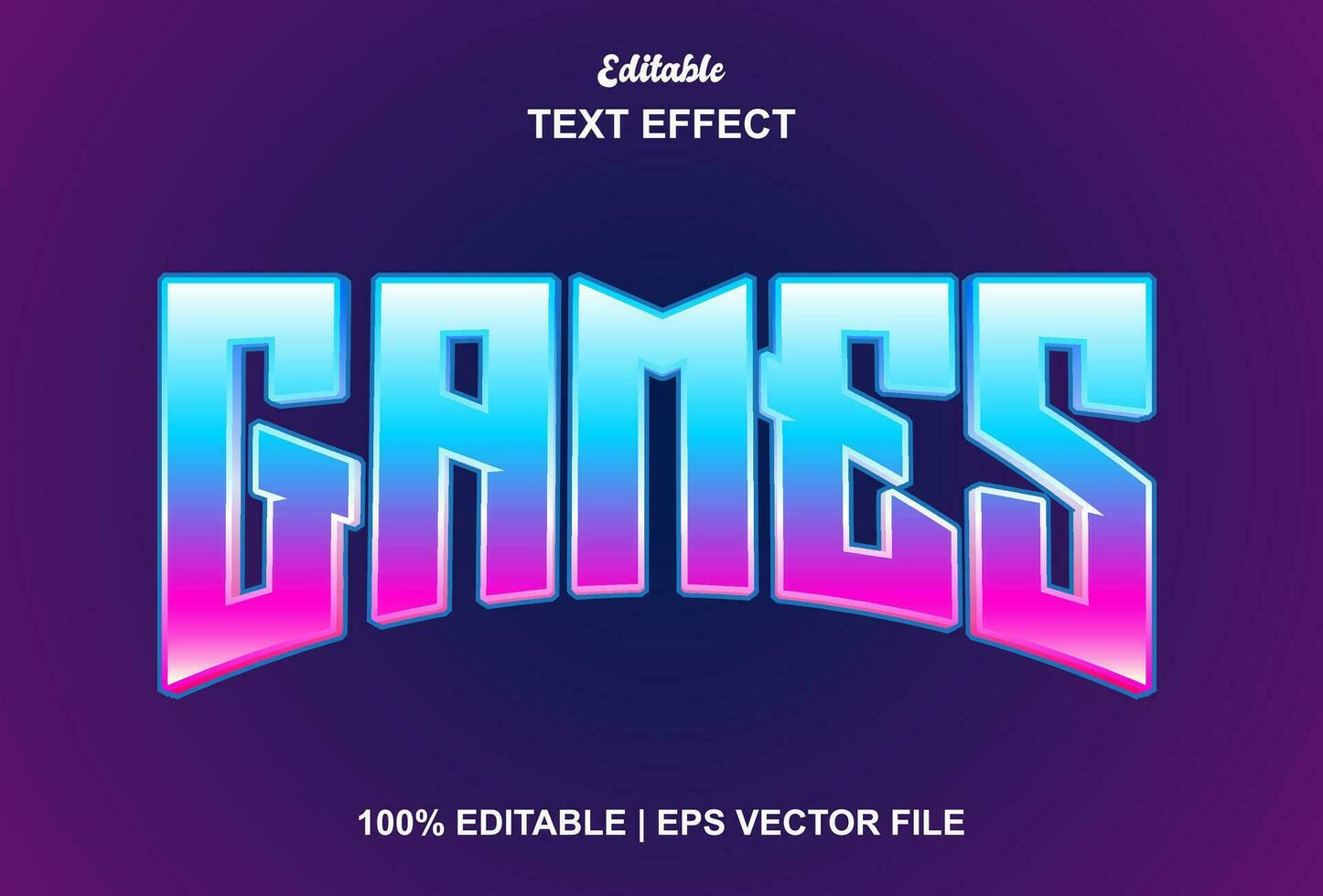 games text effect with blue color graphic style editable. vector