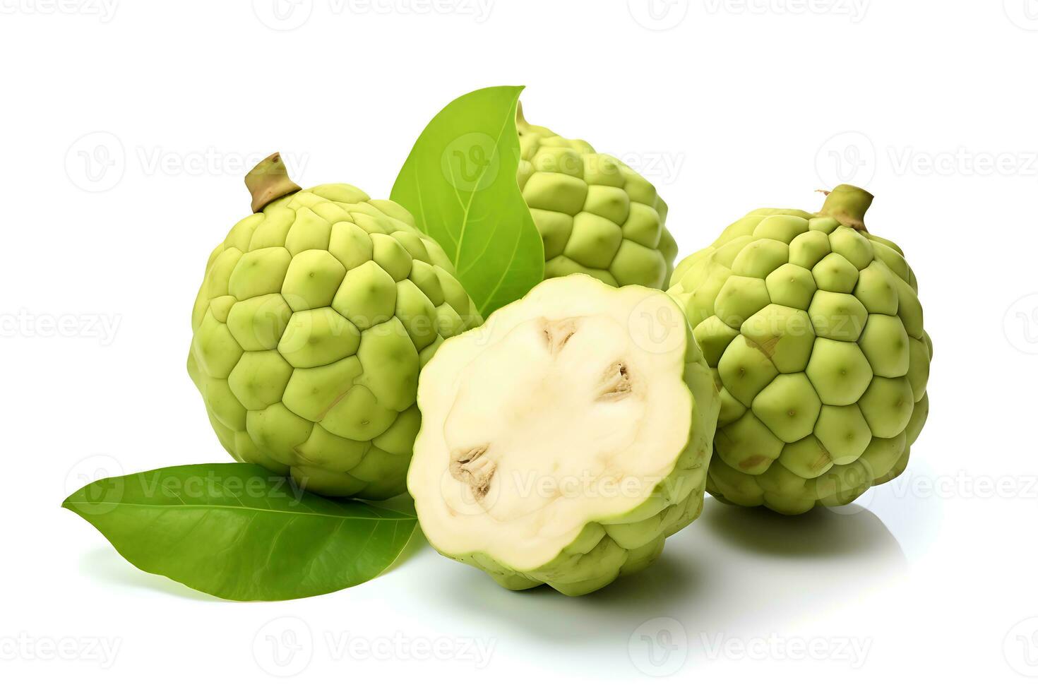 Cherimoya isolated on white background AI Generated photo