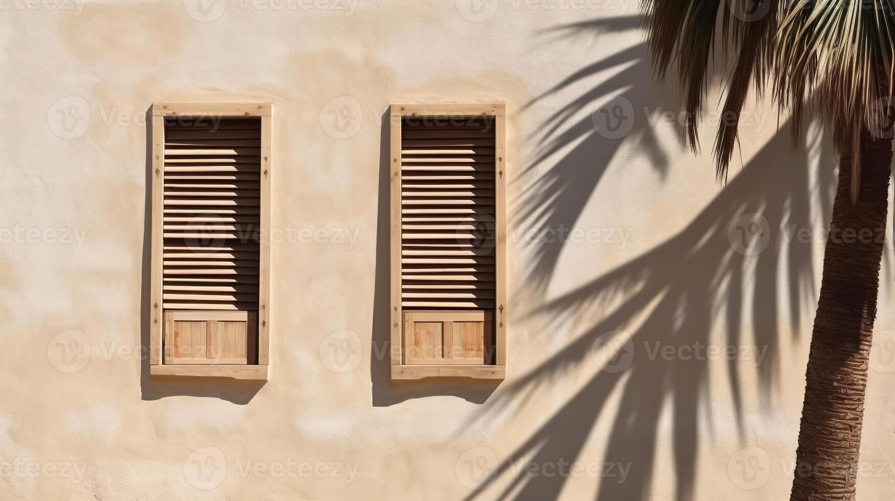 the shadow of a palm tree in the light of a window photo