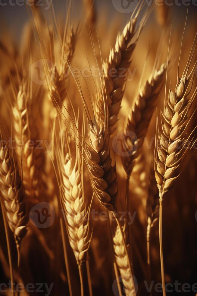 close up of a bunch of ripe wheat photo