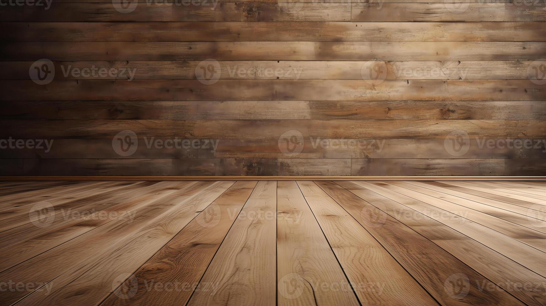 ai generativo de madera piso con un de madera antecedentes foto