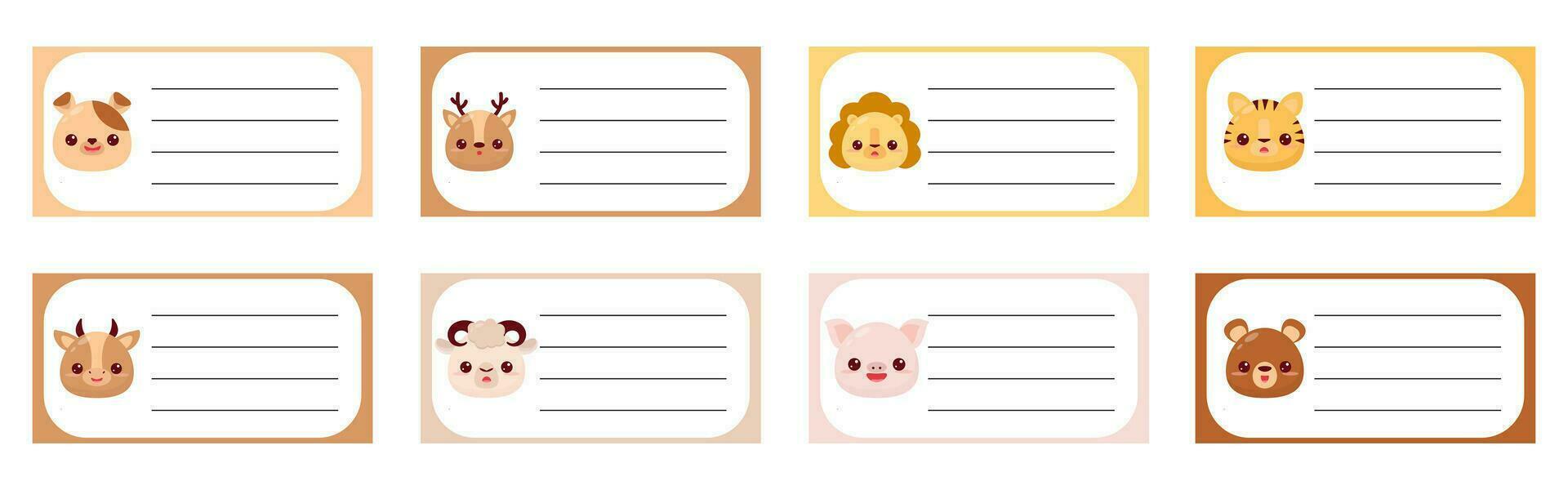 A set of page designs for the weekly and daily children's planner. Cute animals. Checklist layout for diary, notepad vector