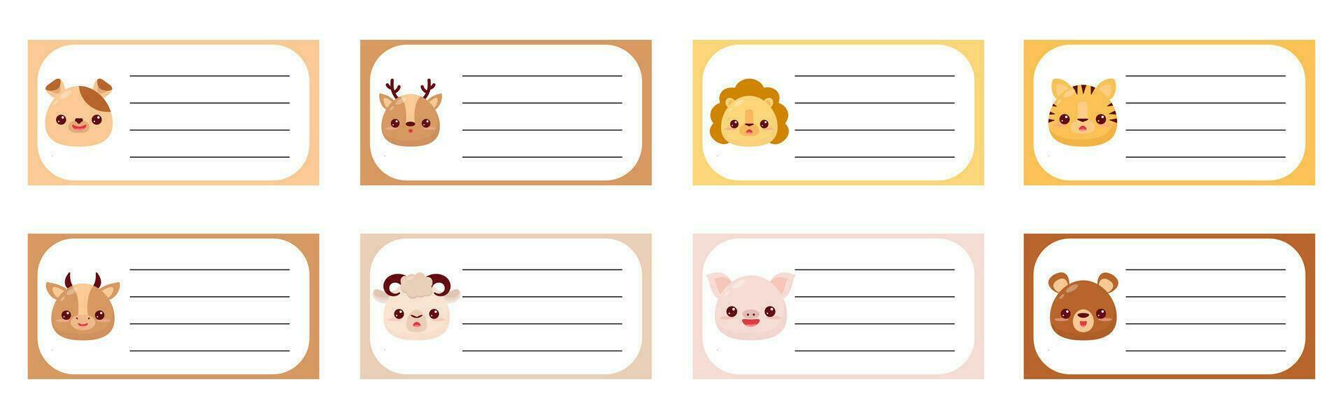 un conjunto de página diseños para el semanal y diario para niños planificador. linda animales Lista de Verificación diseño para diario, bloc vector