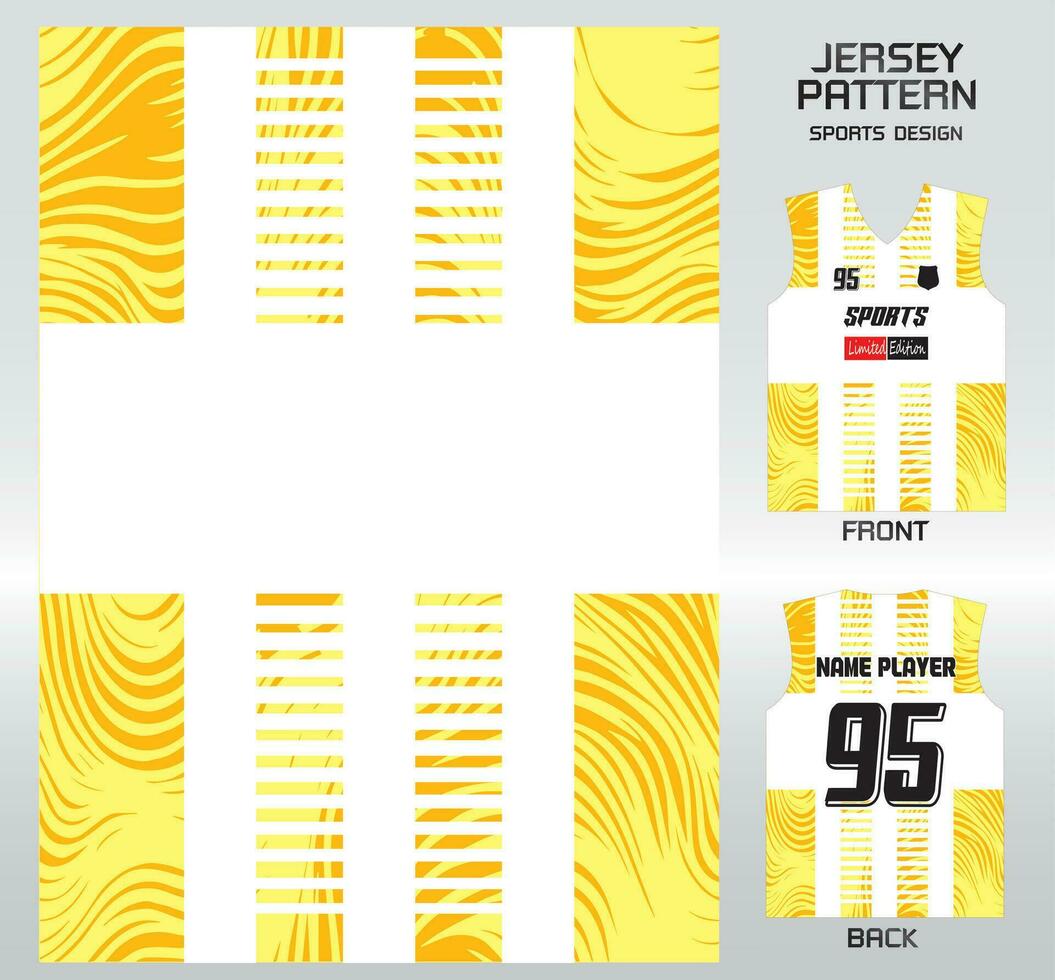 Pattern vector sports shirt background image.Yellow pattern in a white grid pattern design, illustration, textile background for sports t-shirt, football jersey shirt