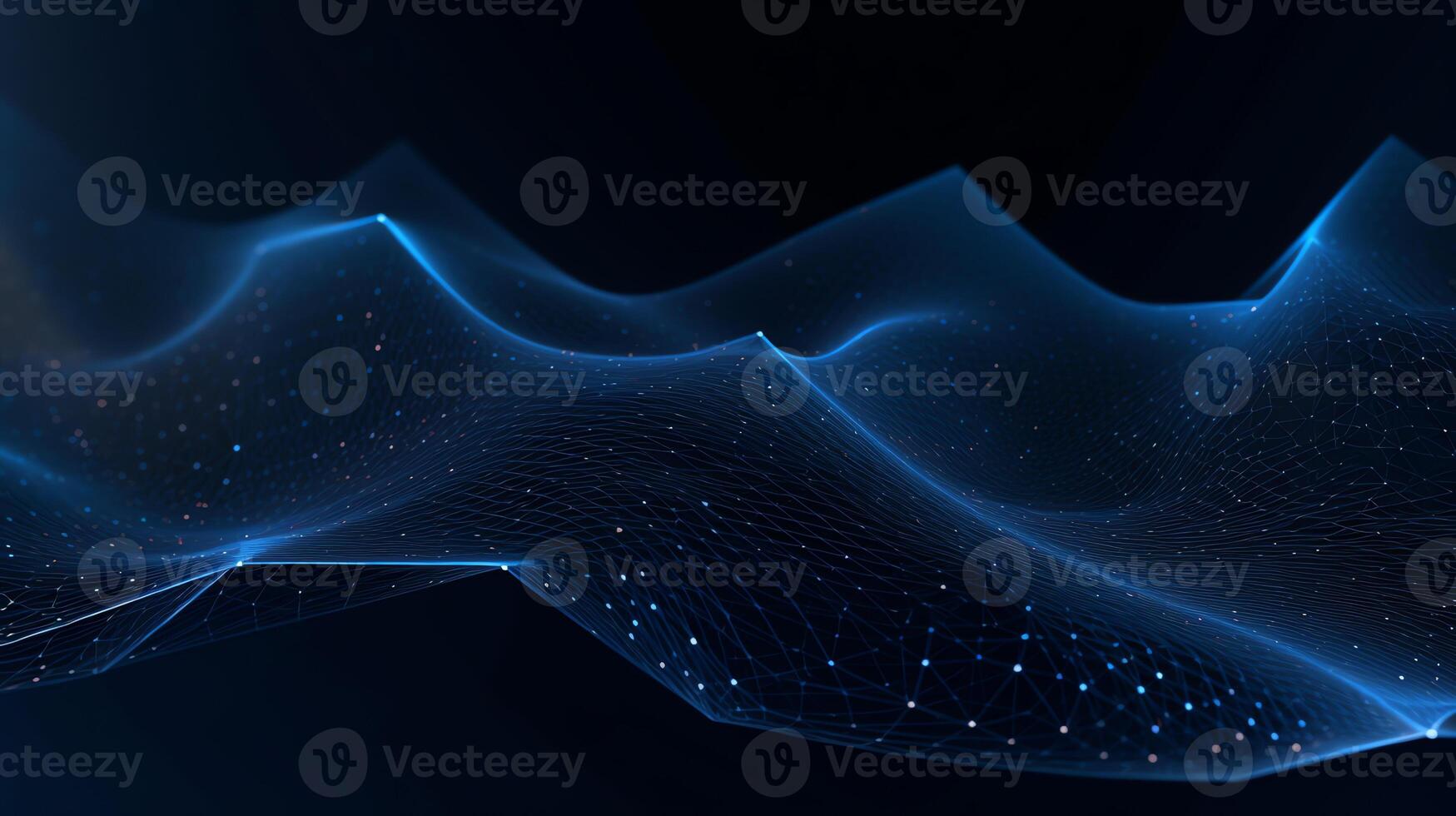 a dark blue geometric abstract background with lines and dots photo