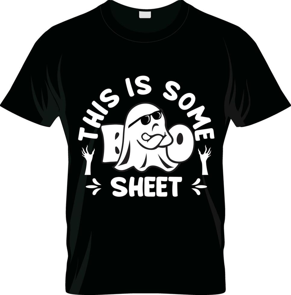 This Is Some Boo Sheet Halloween T-shirt, Halloween Family T-shirt, Halloween Party Tee, Good for Clothes, Greeting Card, Poster, and Mug Design. vector