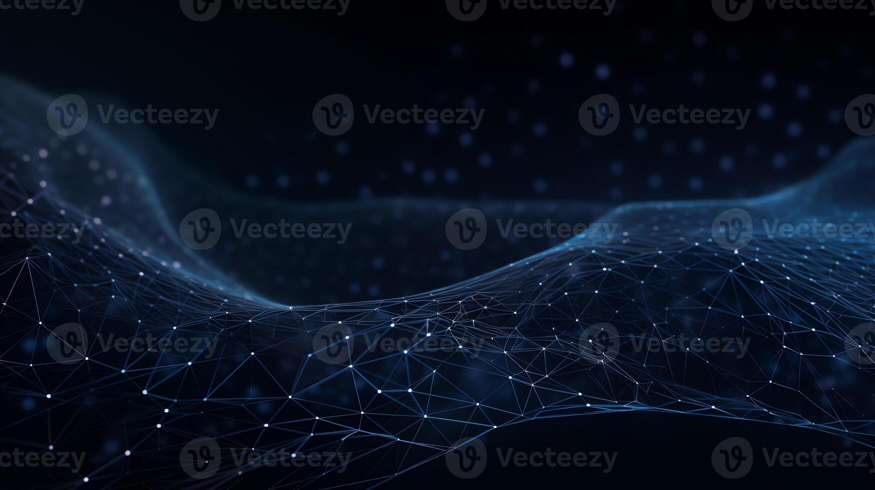 a dark blue geometric abstract background with lines and dots photo