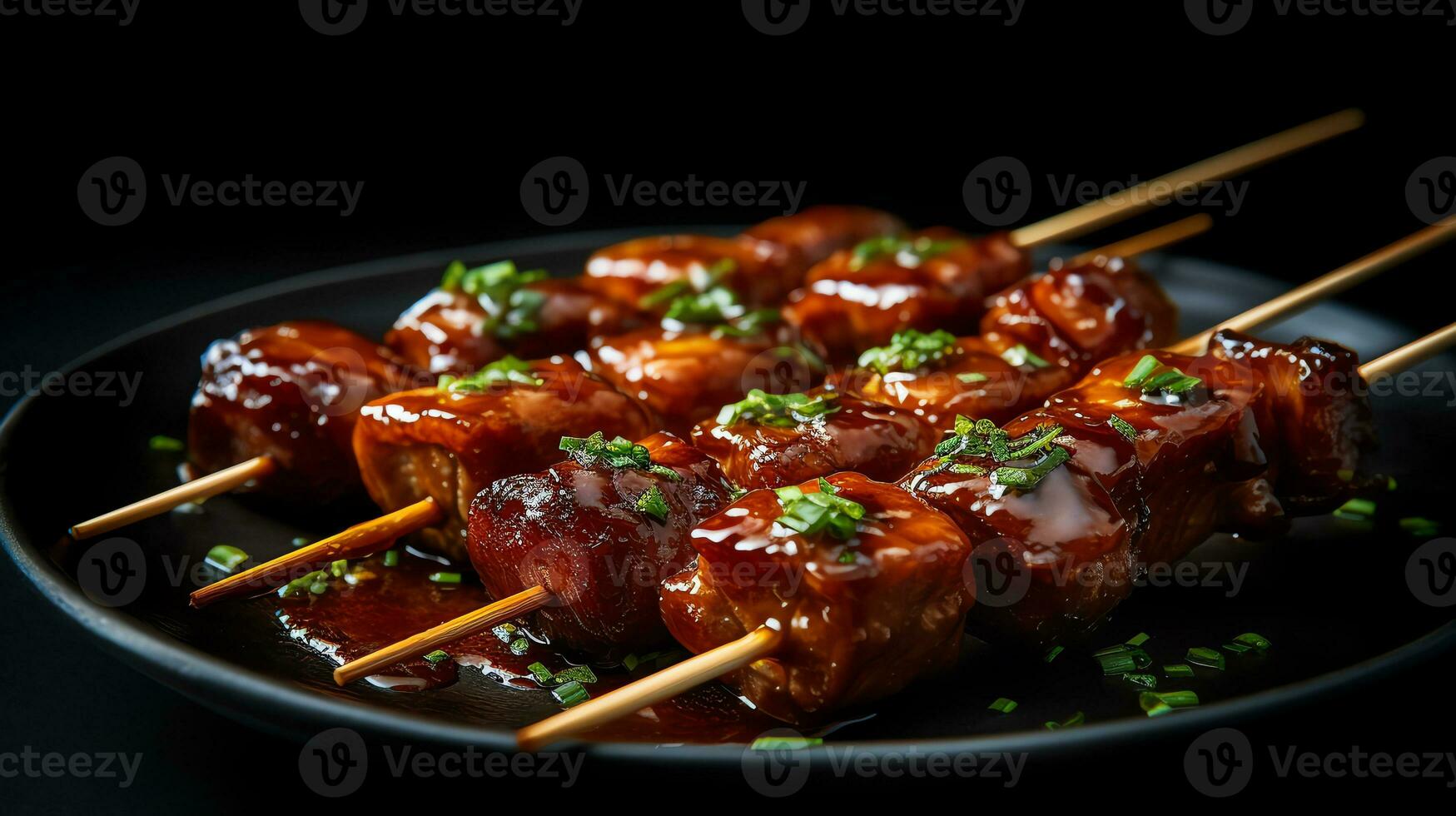 a Yakitori with blur background AI Generative photo