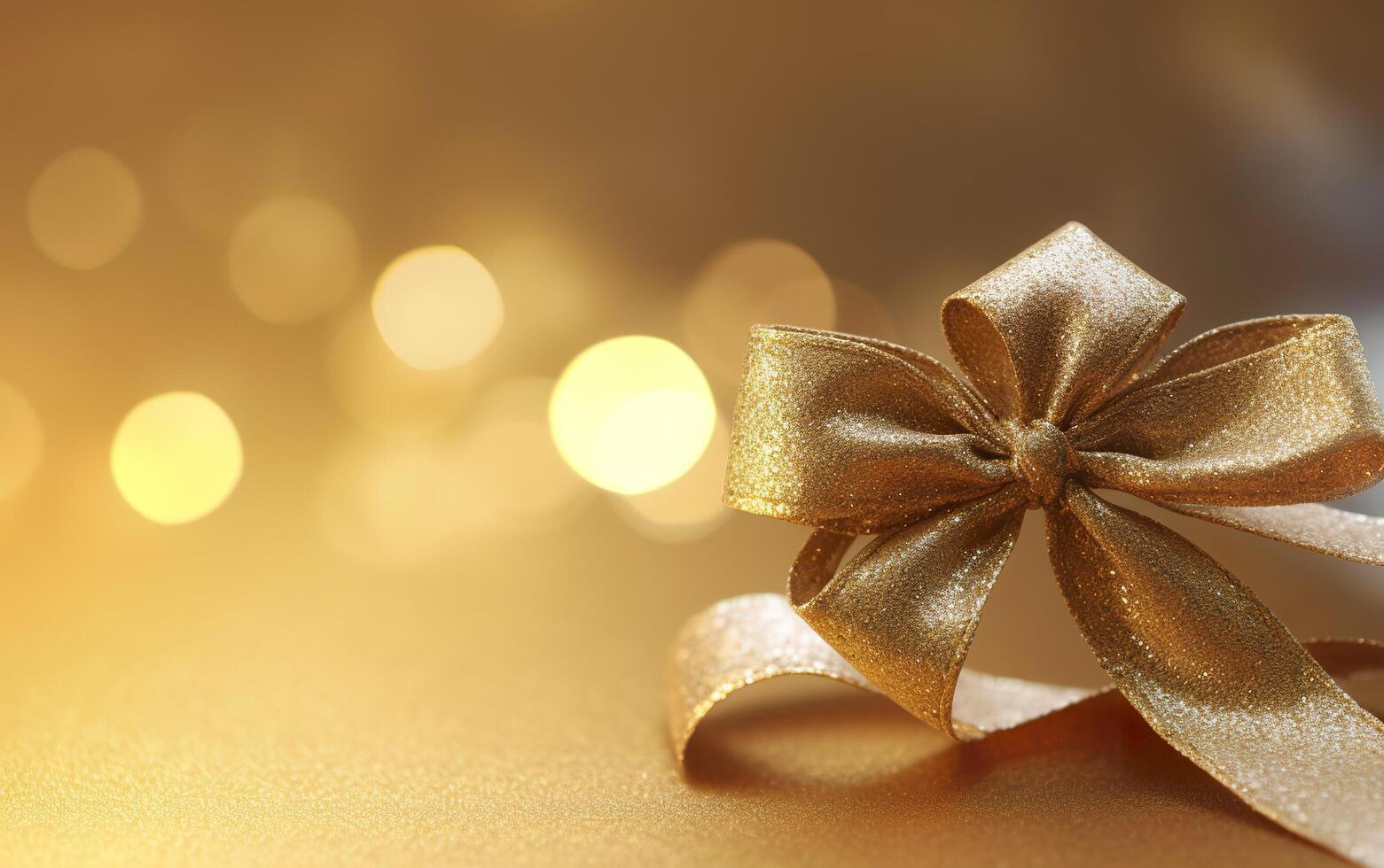 gold glitter heart, ribbon star on the left with copy space, gradient light golden background, gold gradient texture sale poster design. photo