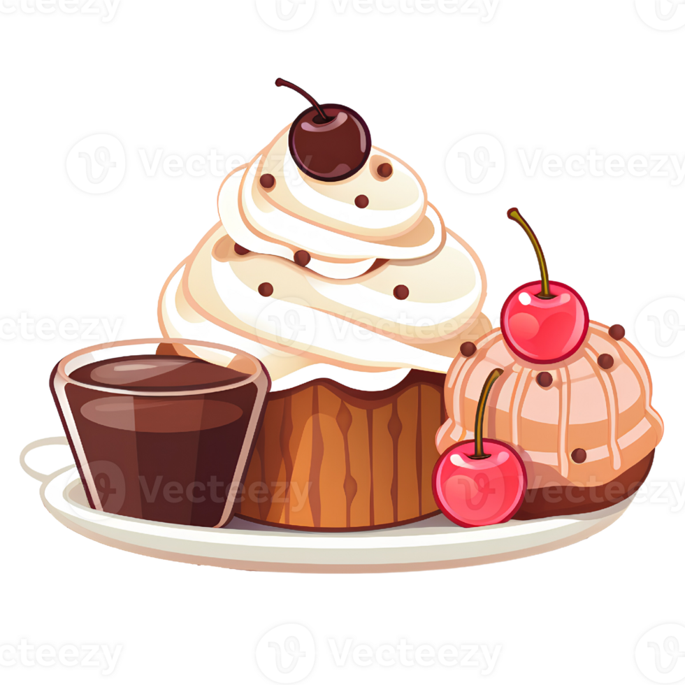 dessert ice-cream illustration ai generative png