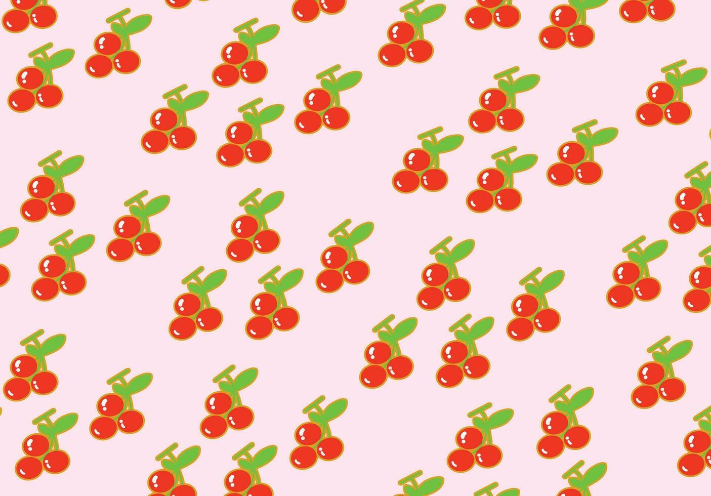 Group of cherry for seamless pattern cartoon style. vector