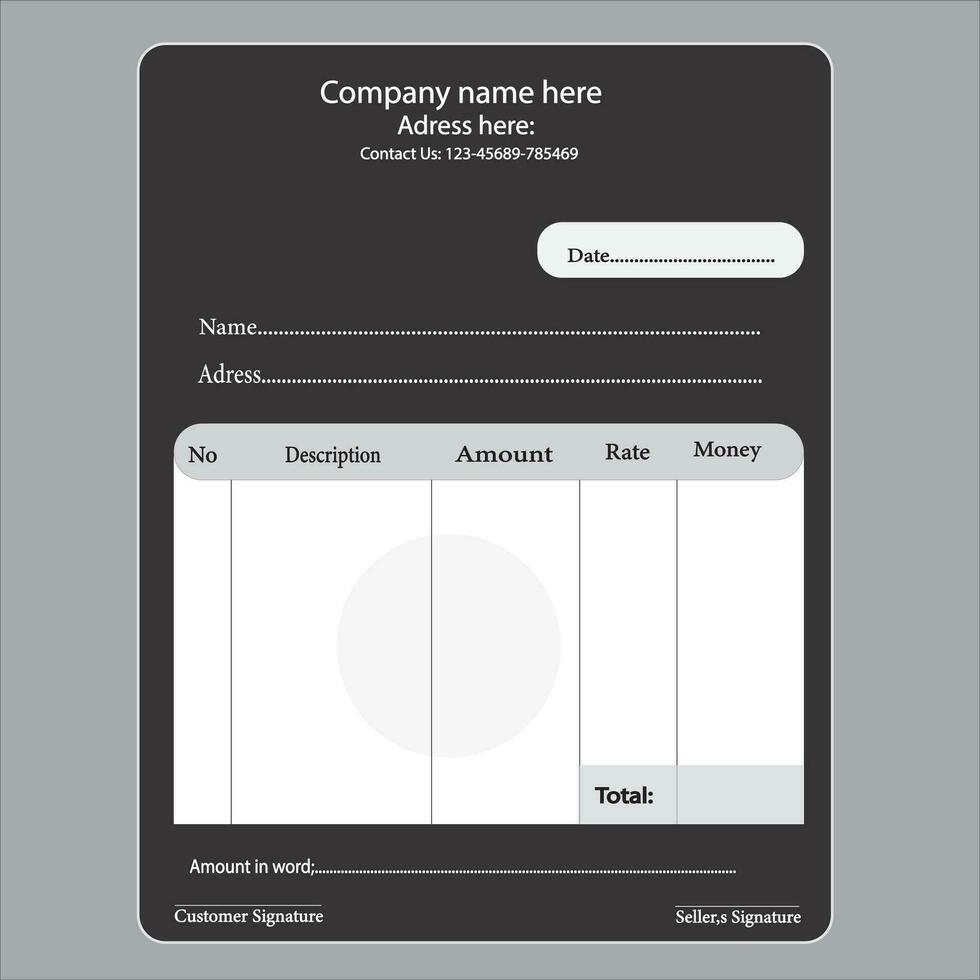 Elegant colorful cash memo design template free vector