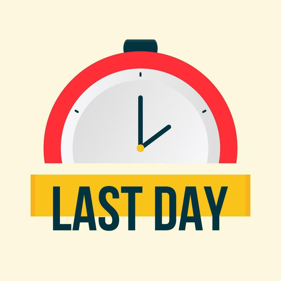 last day banner vector with timer
