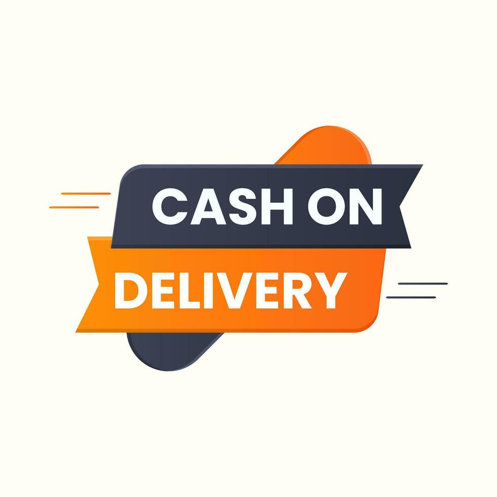 speed style Cash on delivery banner label clipart vector