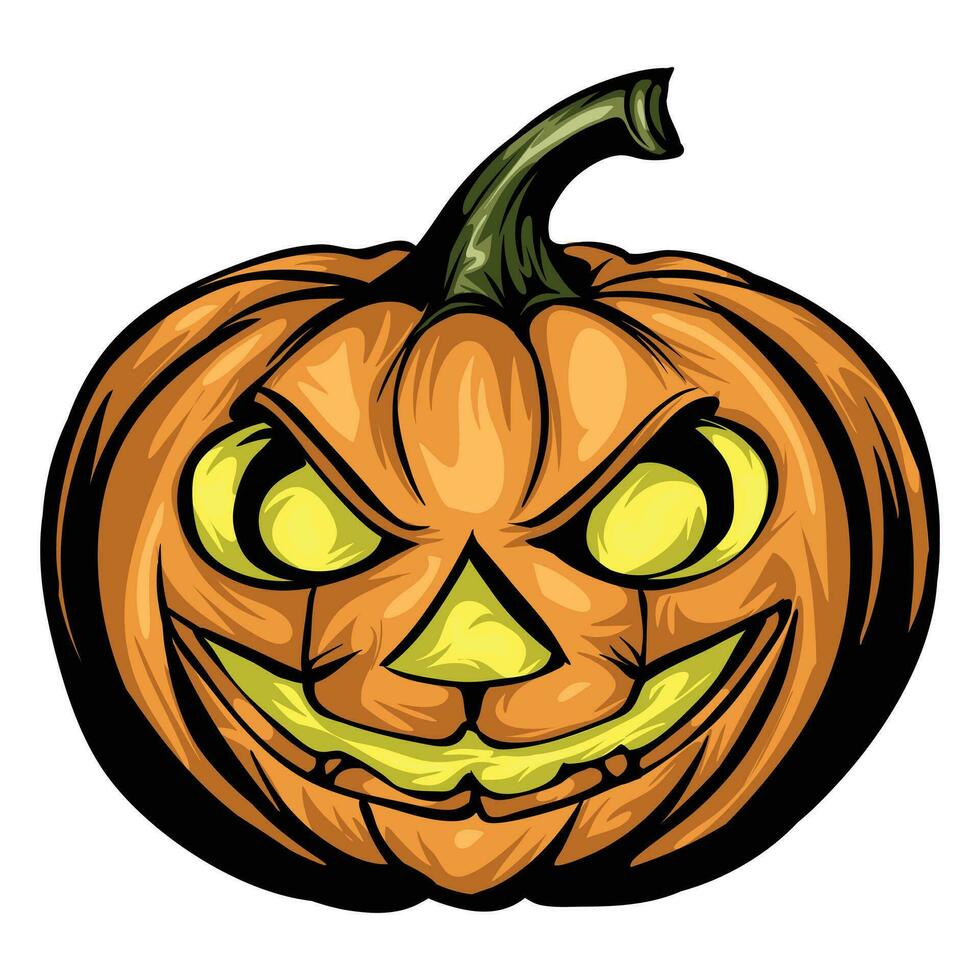 Víspera de Todos los Santos calabaza cabeza blanco antecedentes ilustración vector