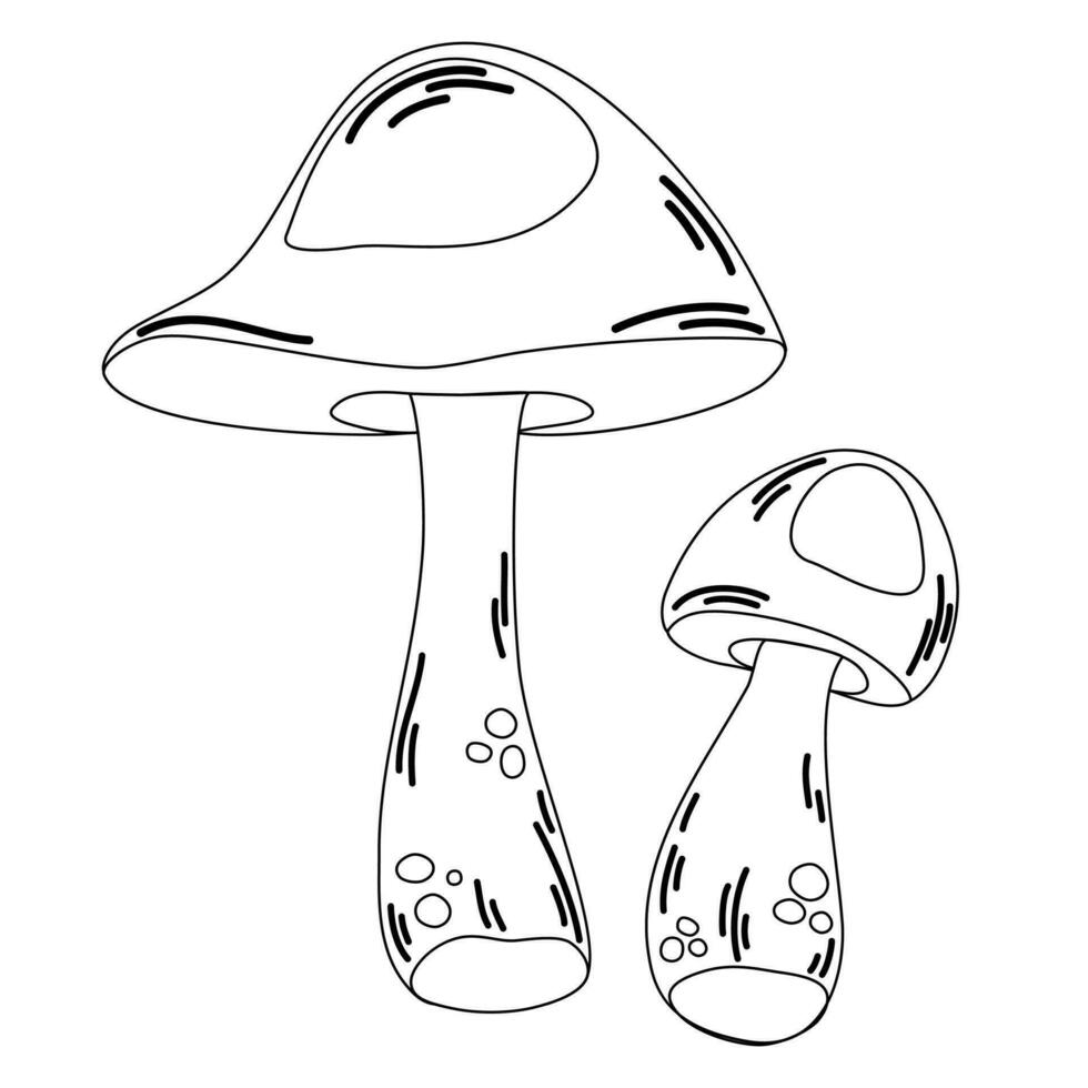 Mushroom continuous drawing. Mushroom continuous outline illustration. Vector minimalist linear illustration