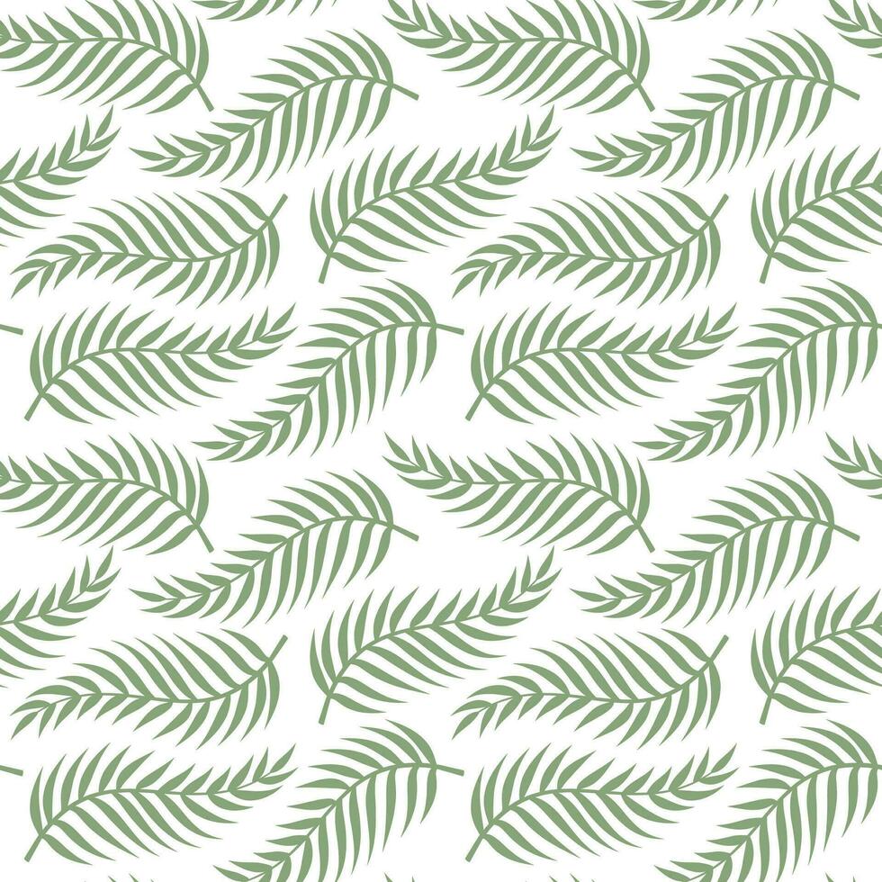 Seamless pattern with tropical leaves. Vector illustration in a flat style.