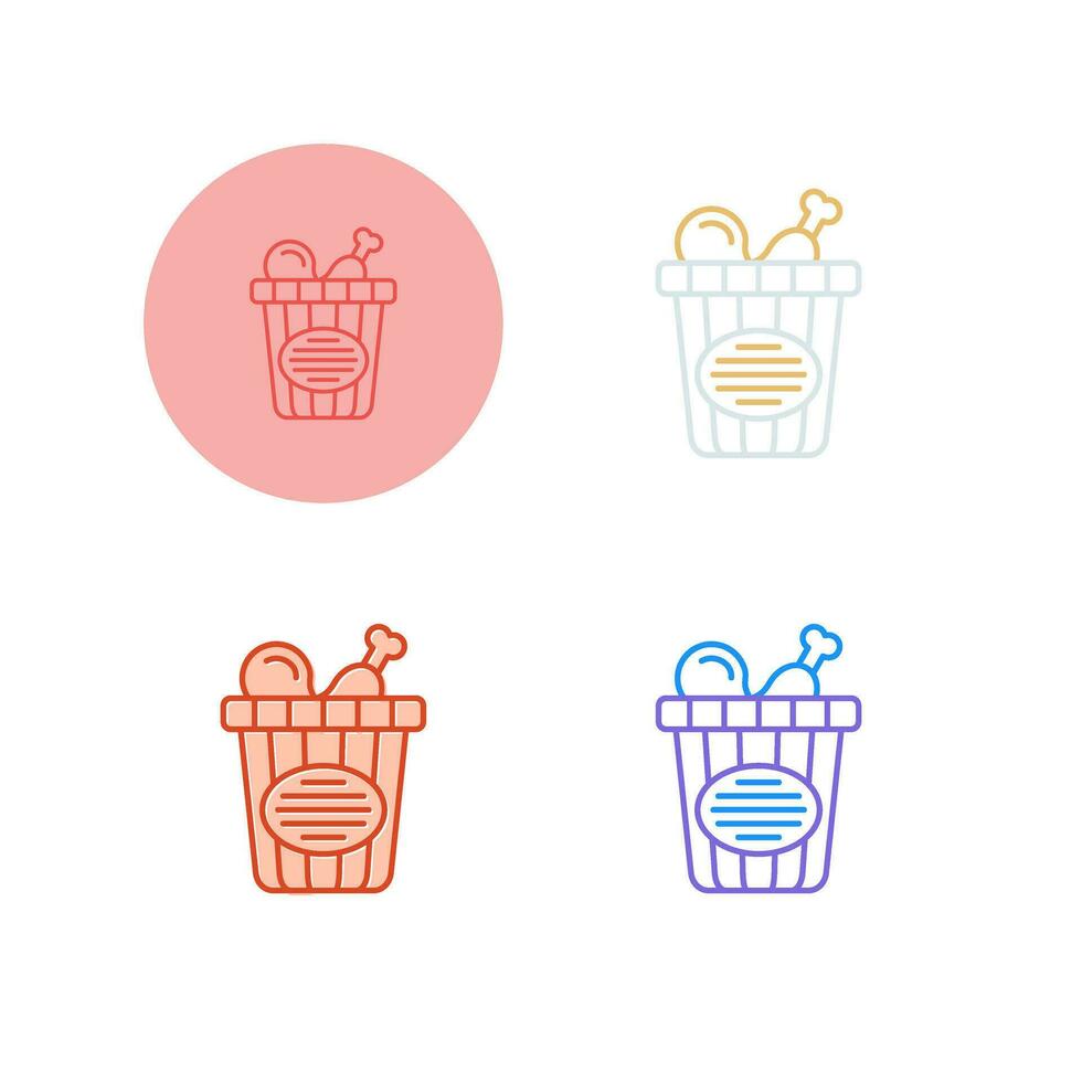 Chicken Bucket Vector Icon