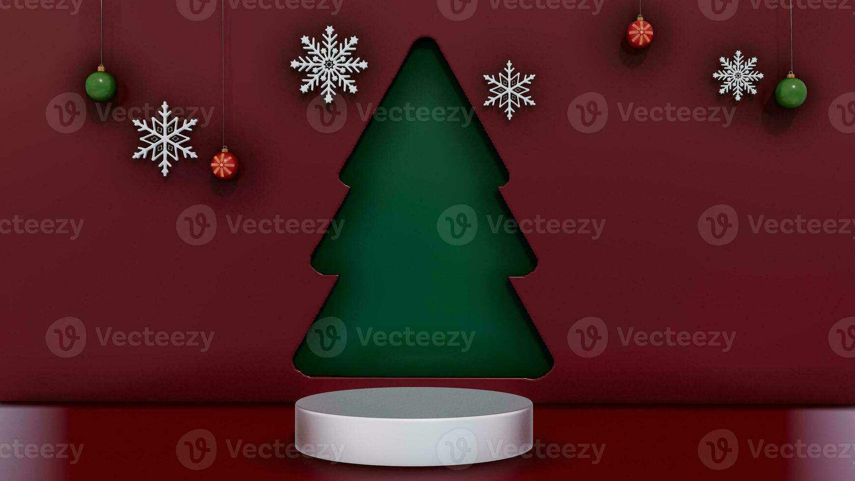 Christmas podium background for product 3d rendering photo