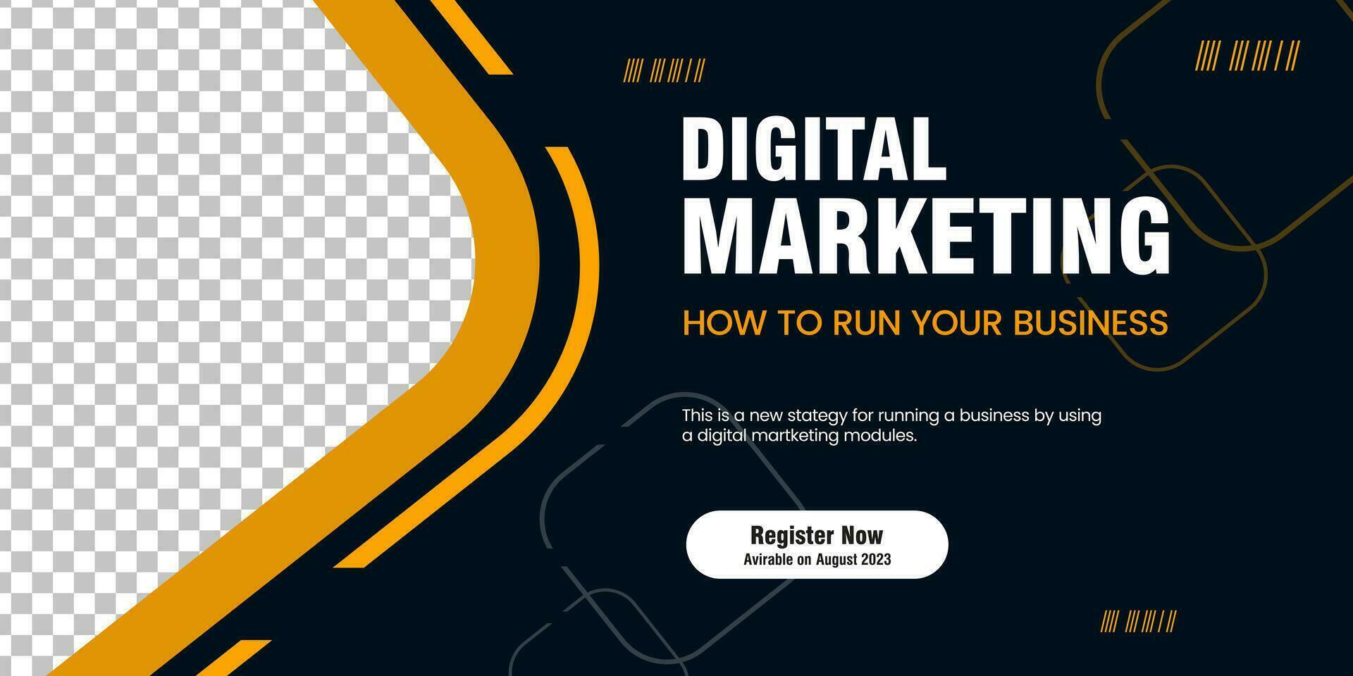 A Dark and yellow abstract banner. marketing, online element banner and sign templates. Modern business banner template design for webinar design vector