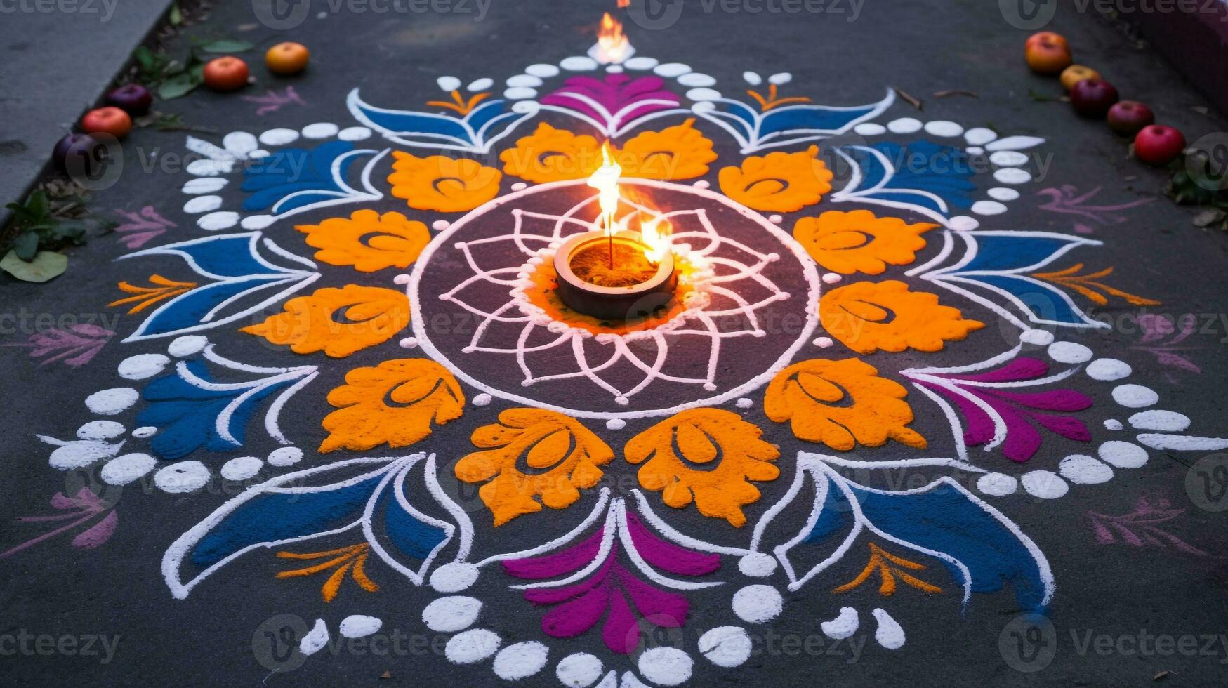 A colorful rangoli, diwali stock images, realistic stock photos