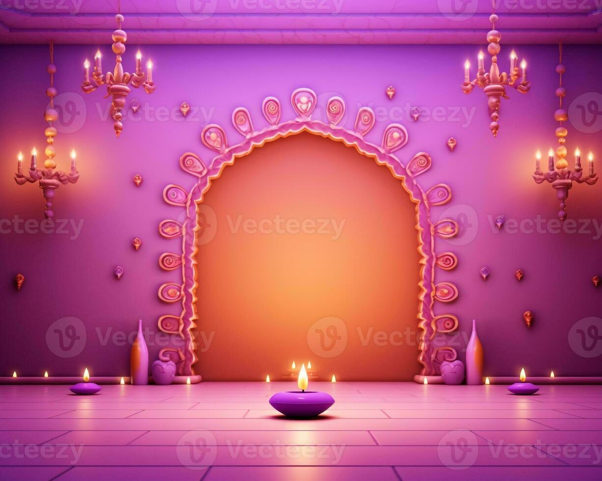 Happy diwali background colorful lamp with candle, diwali stock images, cartoon illustration art photo