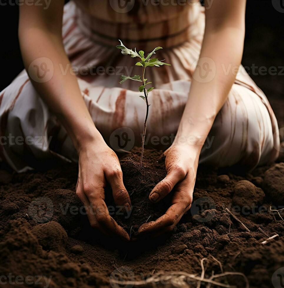 The girls hands are delicate and pale her fingers slender and graceful, nature stock photo