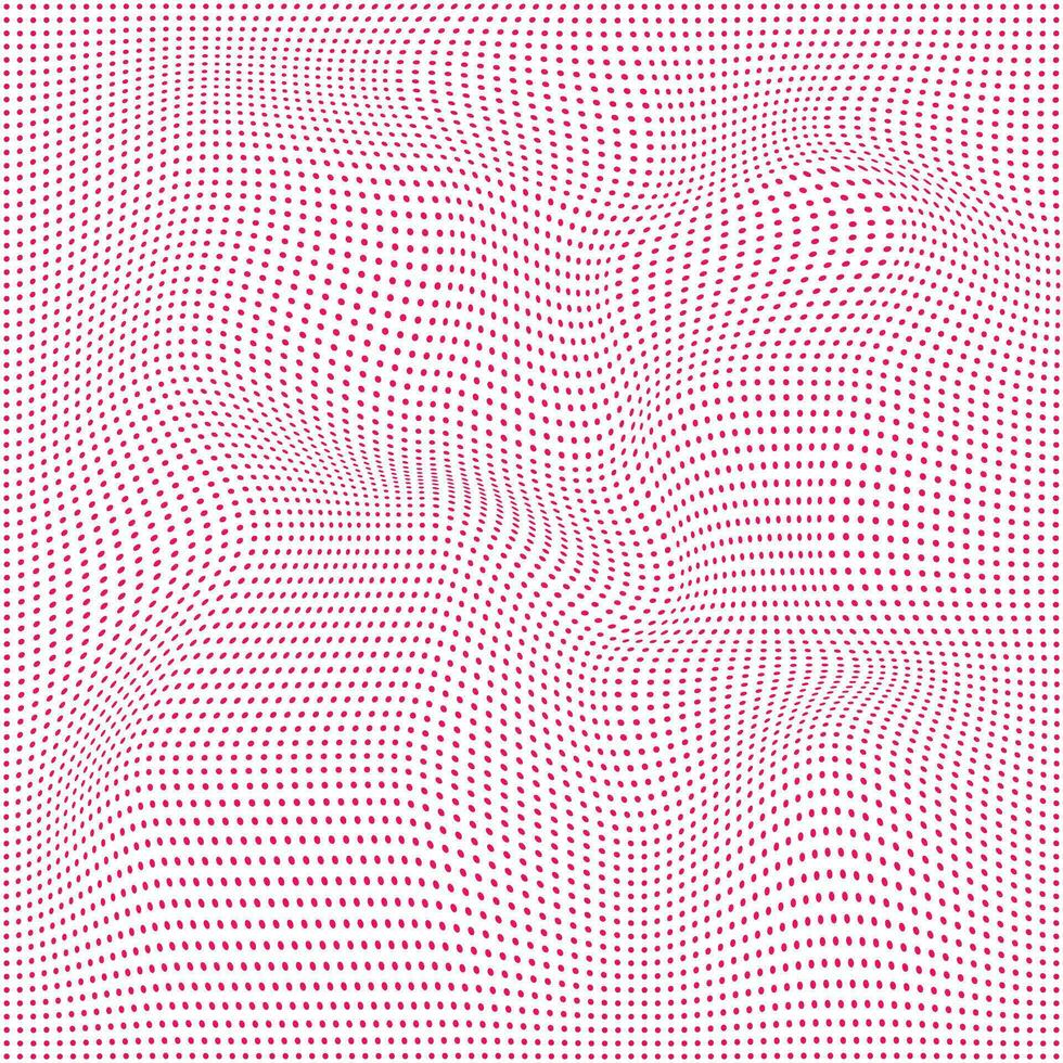 simple abstract seamless pink color dot distort wavy pattern vector