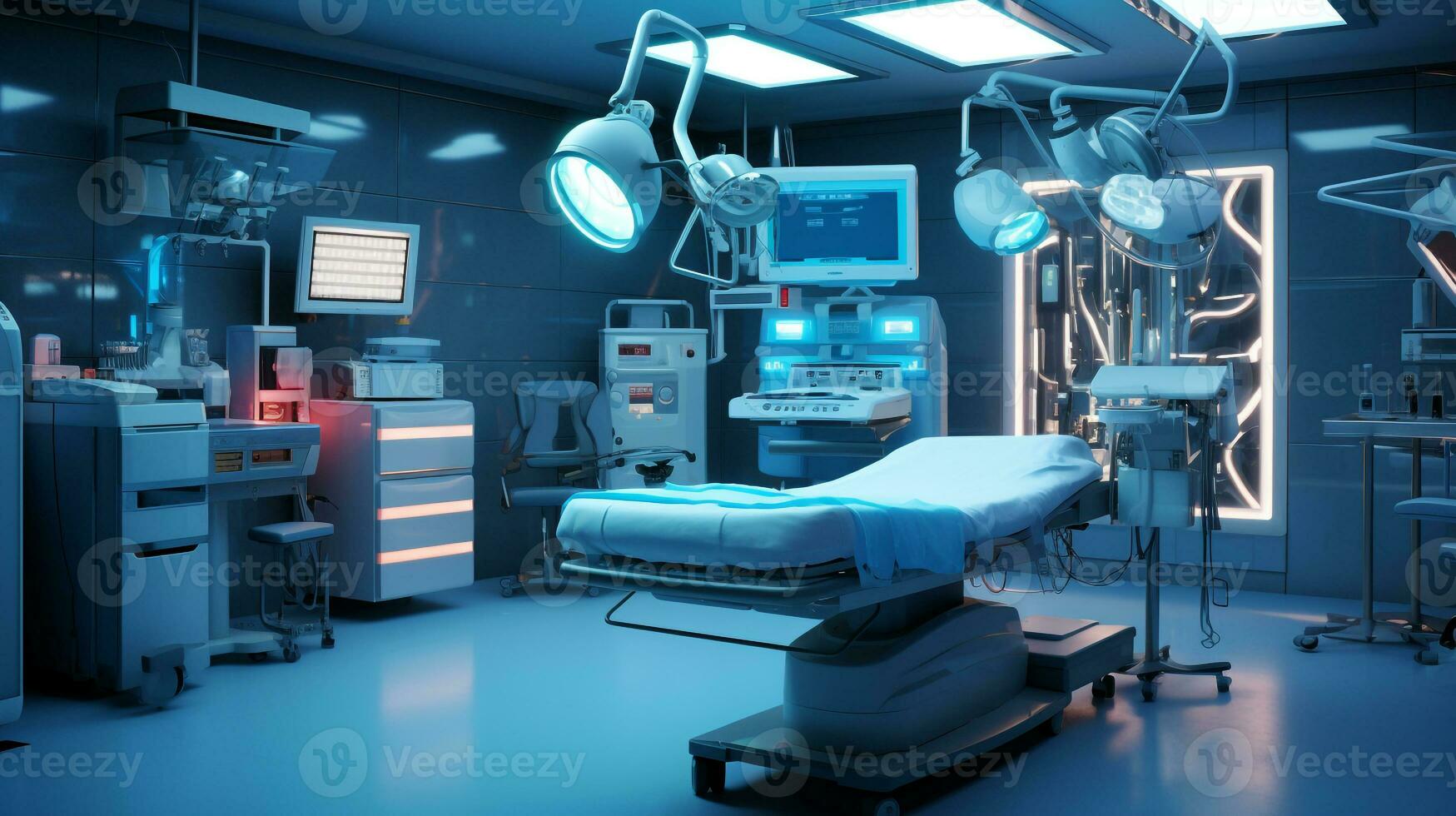 A hospital with an operating table and some equipment, medical stock images photo