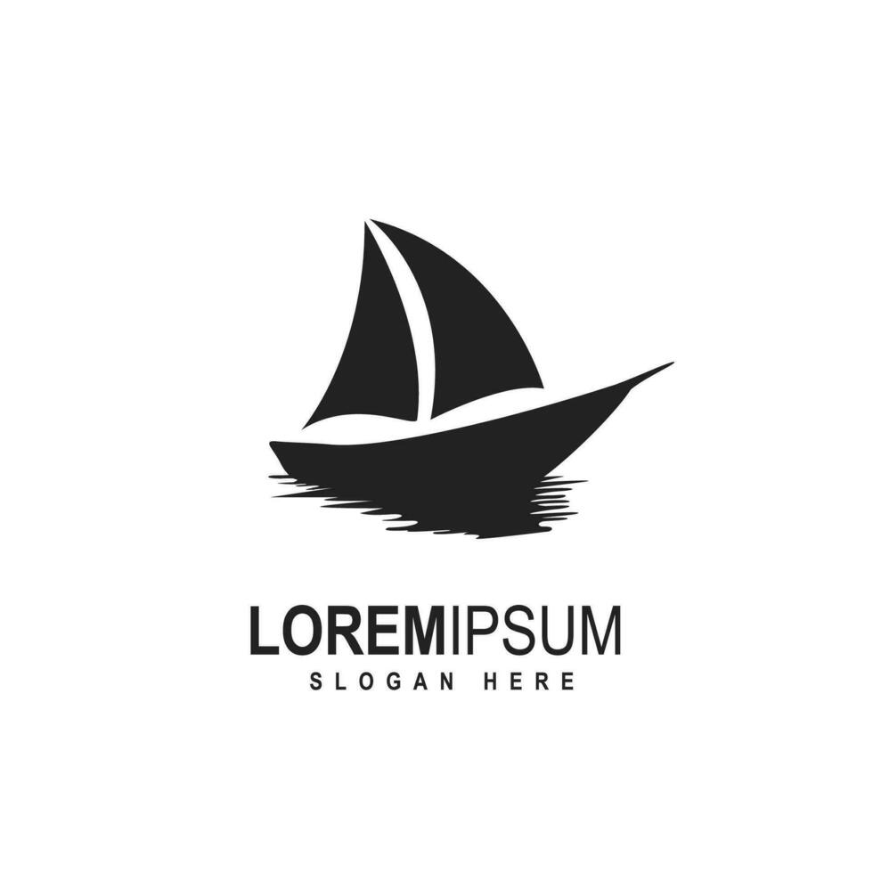 ocean ship vintage logo vector minimalist illustration design, sailboat symbol design